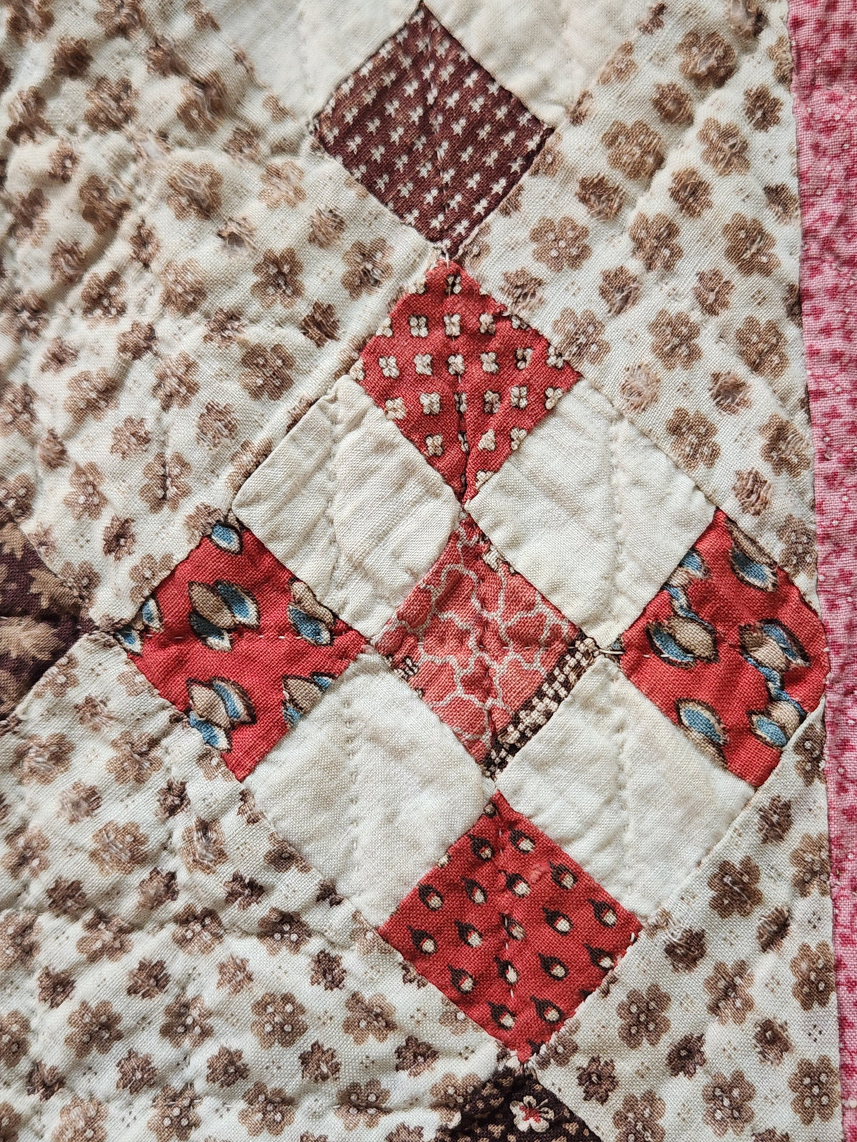 Antique Nine Patch on Point Quilt