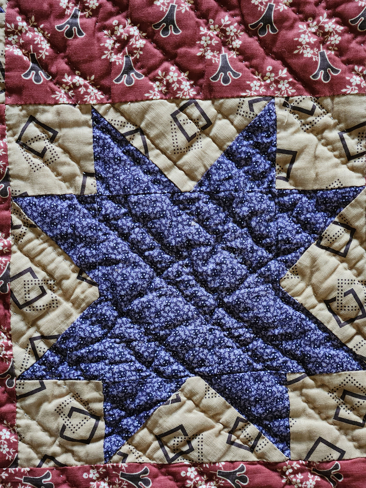 19th Century Purple Evening Star Quilt