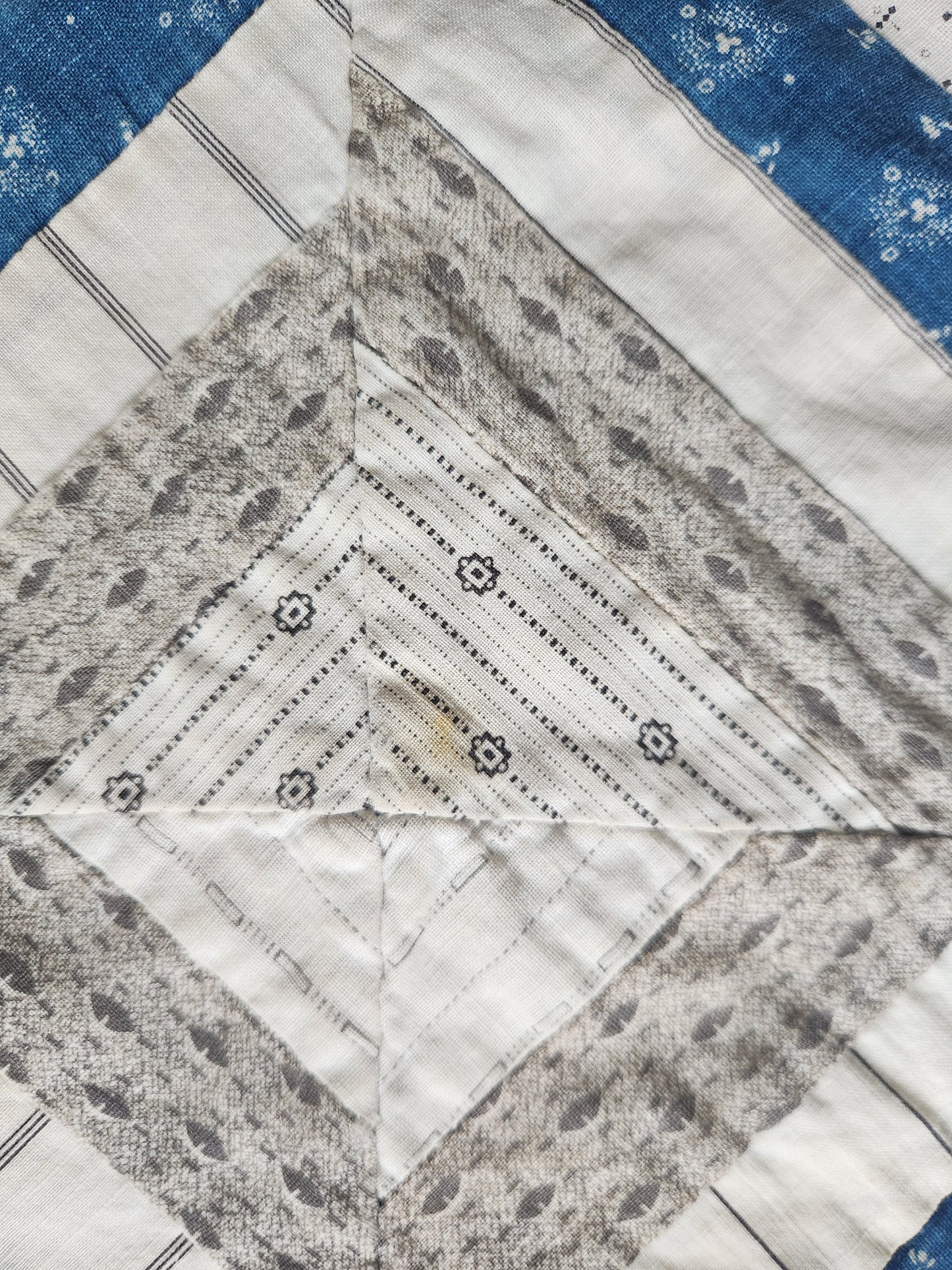 Red White & Blue Patchwork Coverlet c1900
