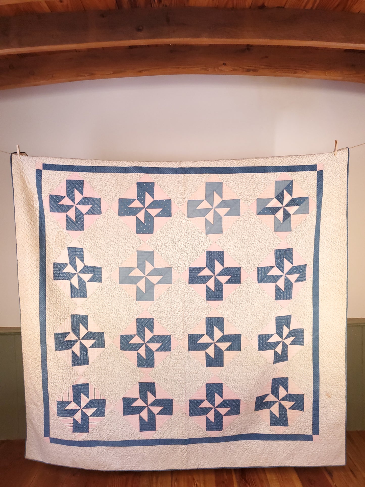 Antique Pinwheel Quilt, ca 1900