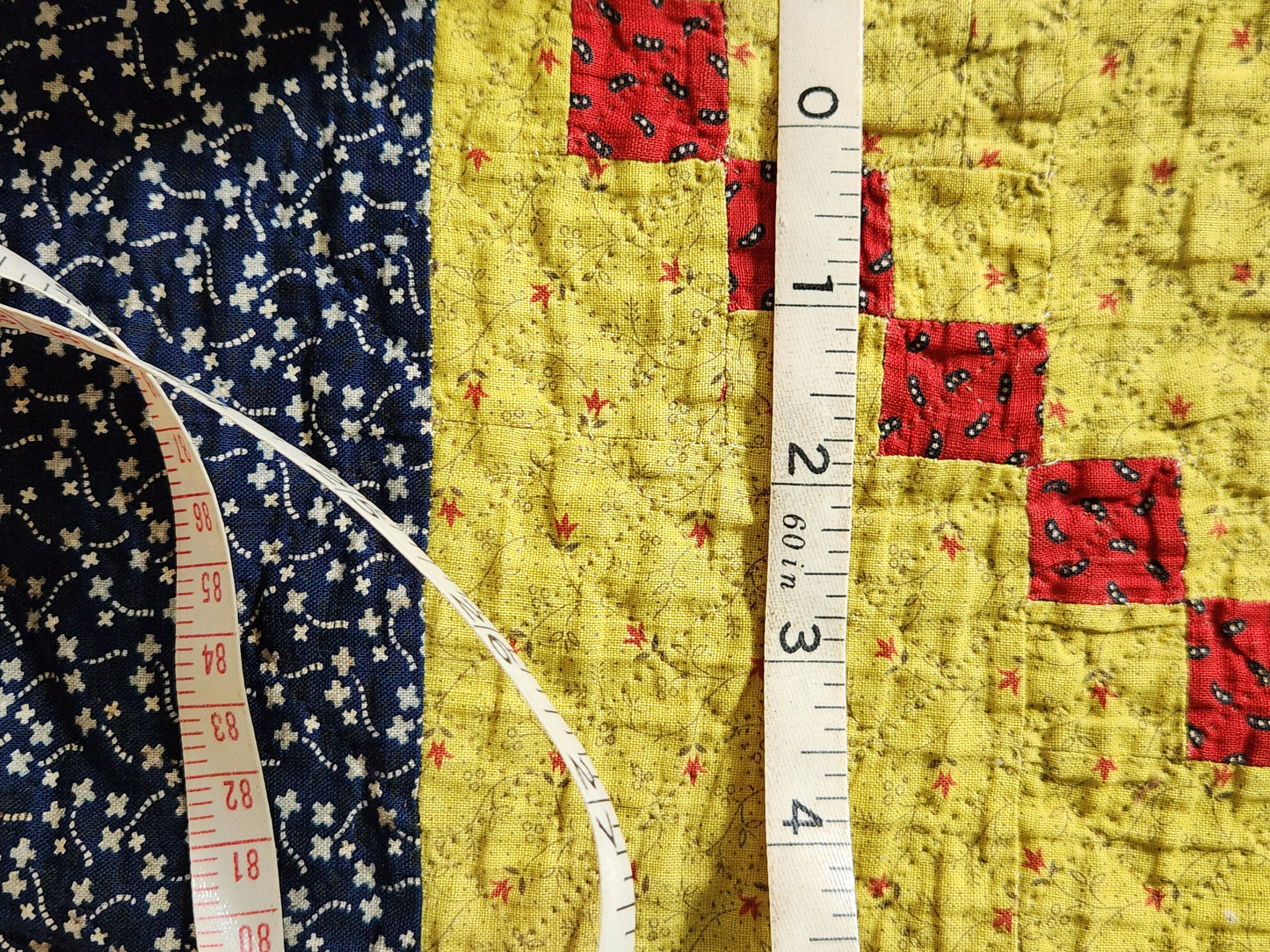 Four Patch on Point Quilt c1880