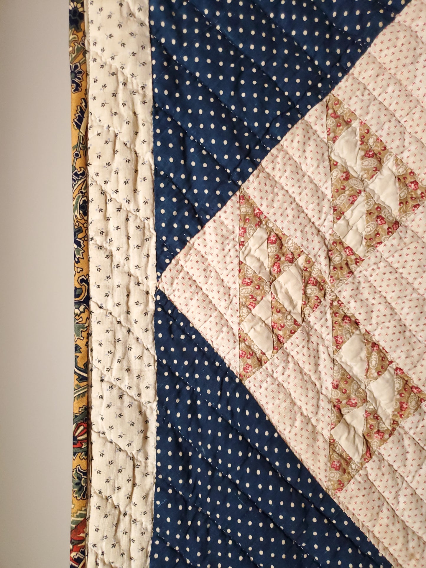 Indigo Antique Quilt, ca 1890