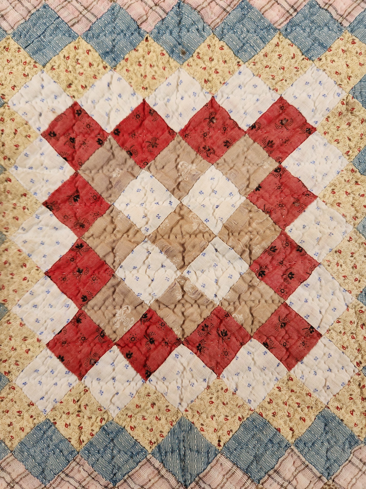 Antique Trip Around The World Quilt c1890