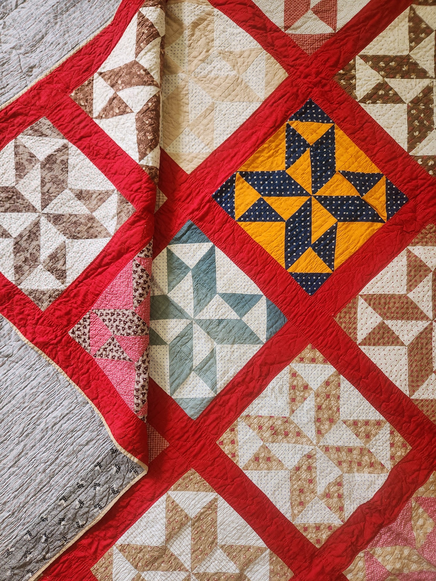 Antique Spinning Star Quilt c1890