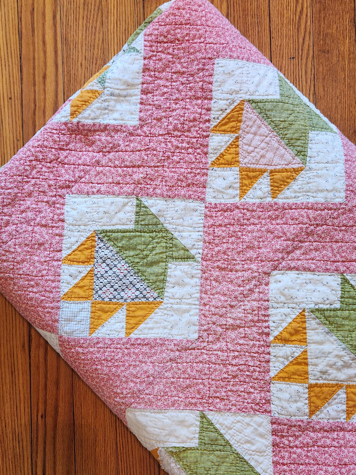 Antique Cactus Basket Quilt c1890
