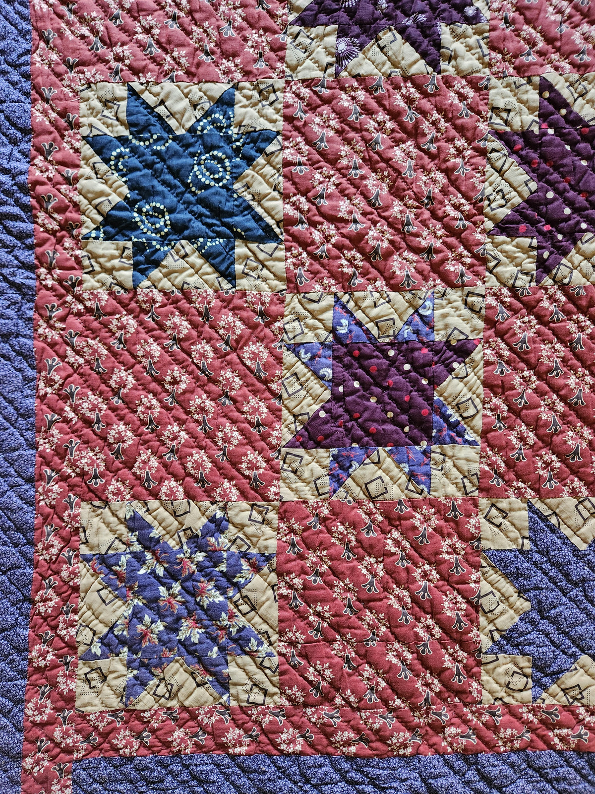 19th Century Purple Evening Star Quilt