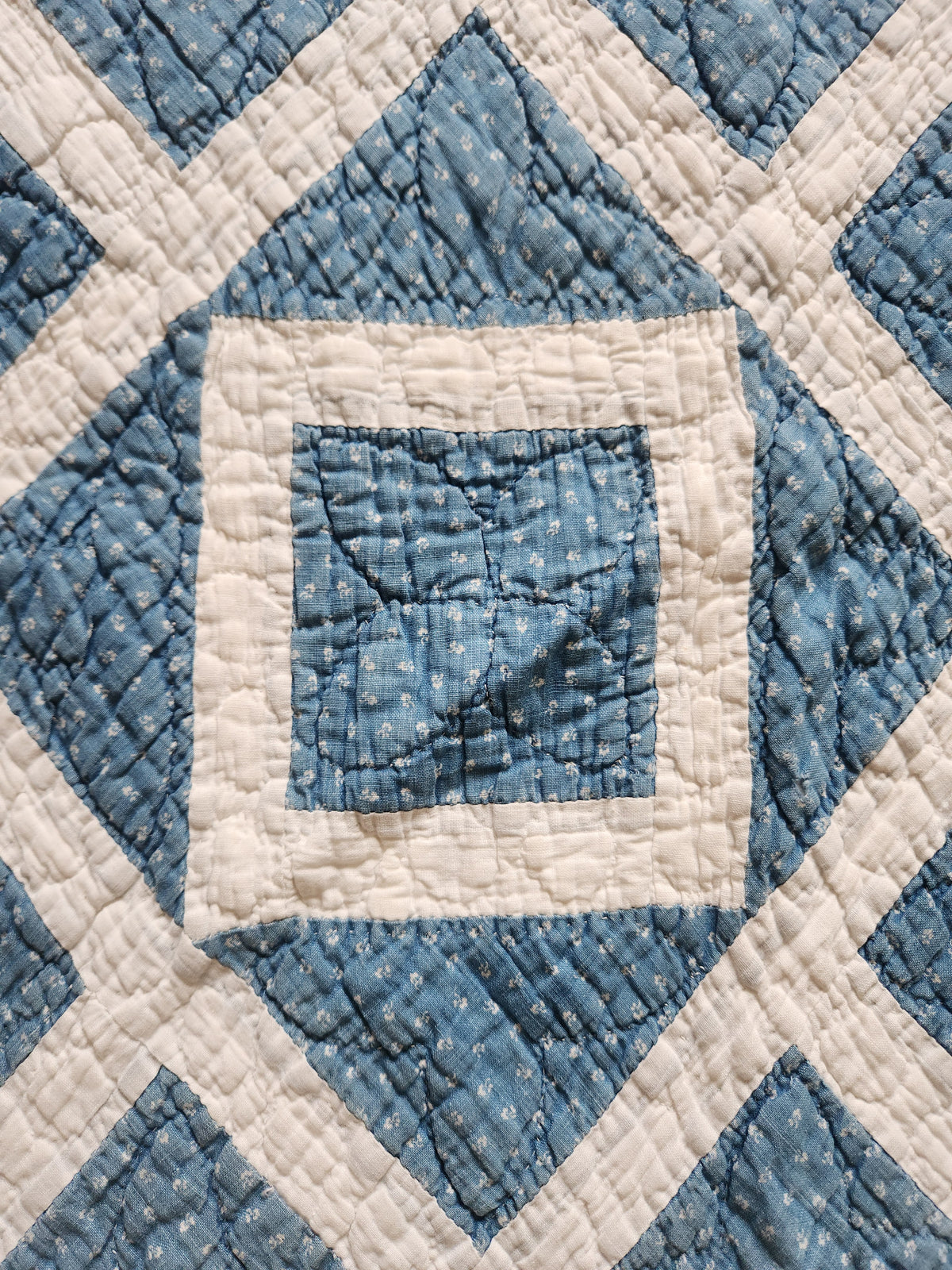Blue & White Antique Quilt c1900