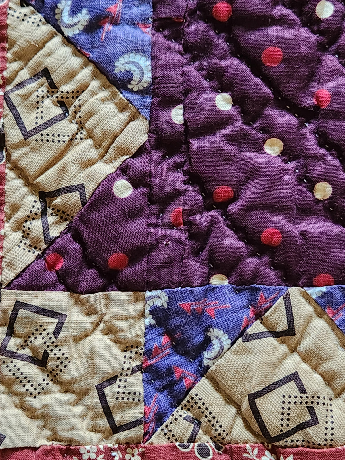 19th Century Purple Evening Star Quilt