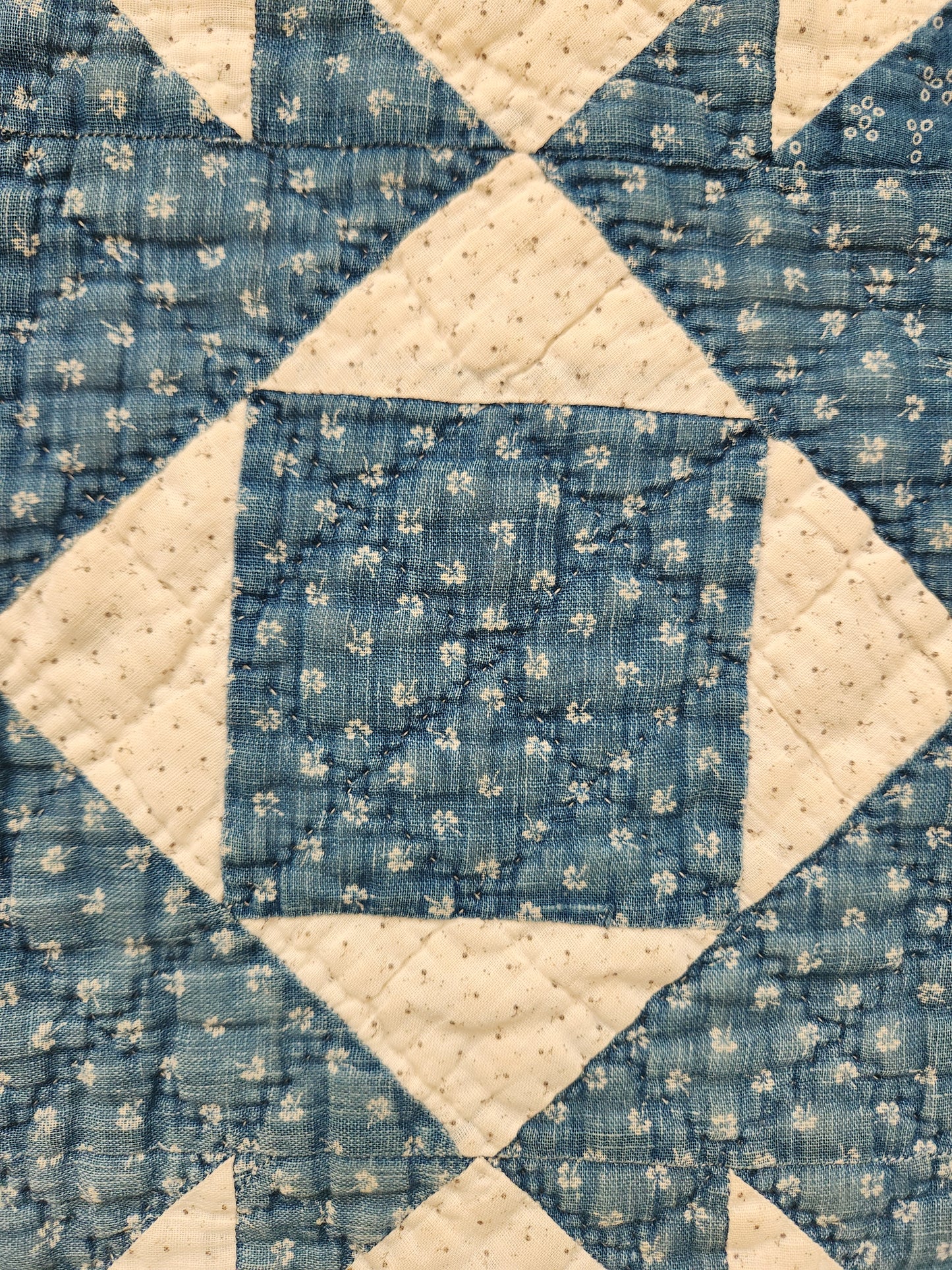 Antique Blue & White Antique Quilt c1900