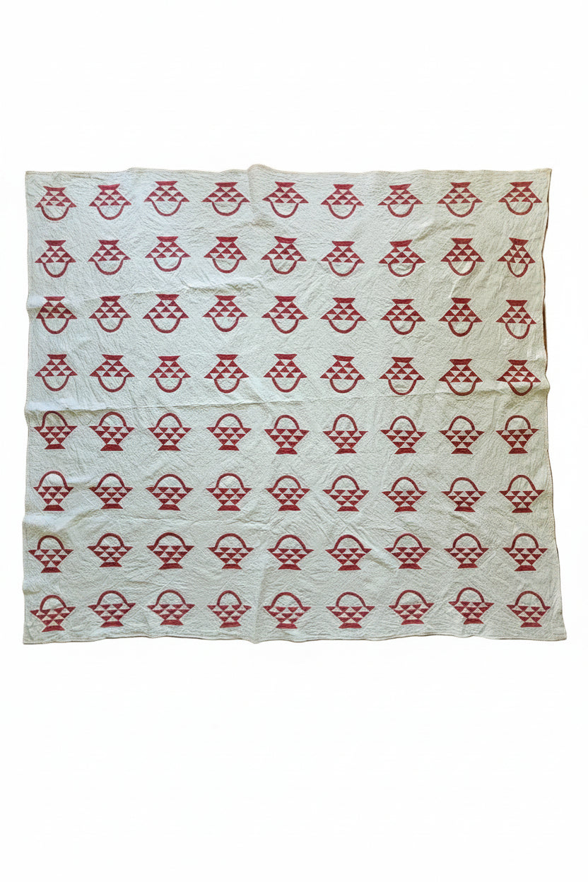 Antique Red & White Baskets Quilt