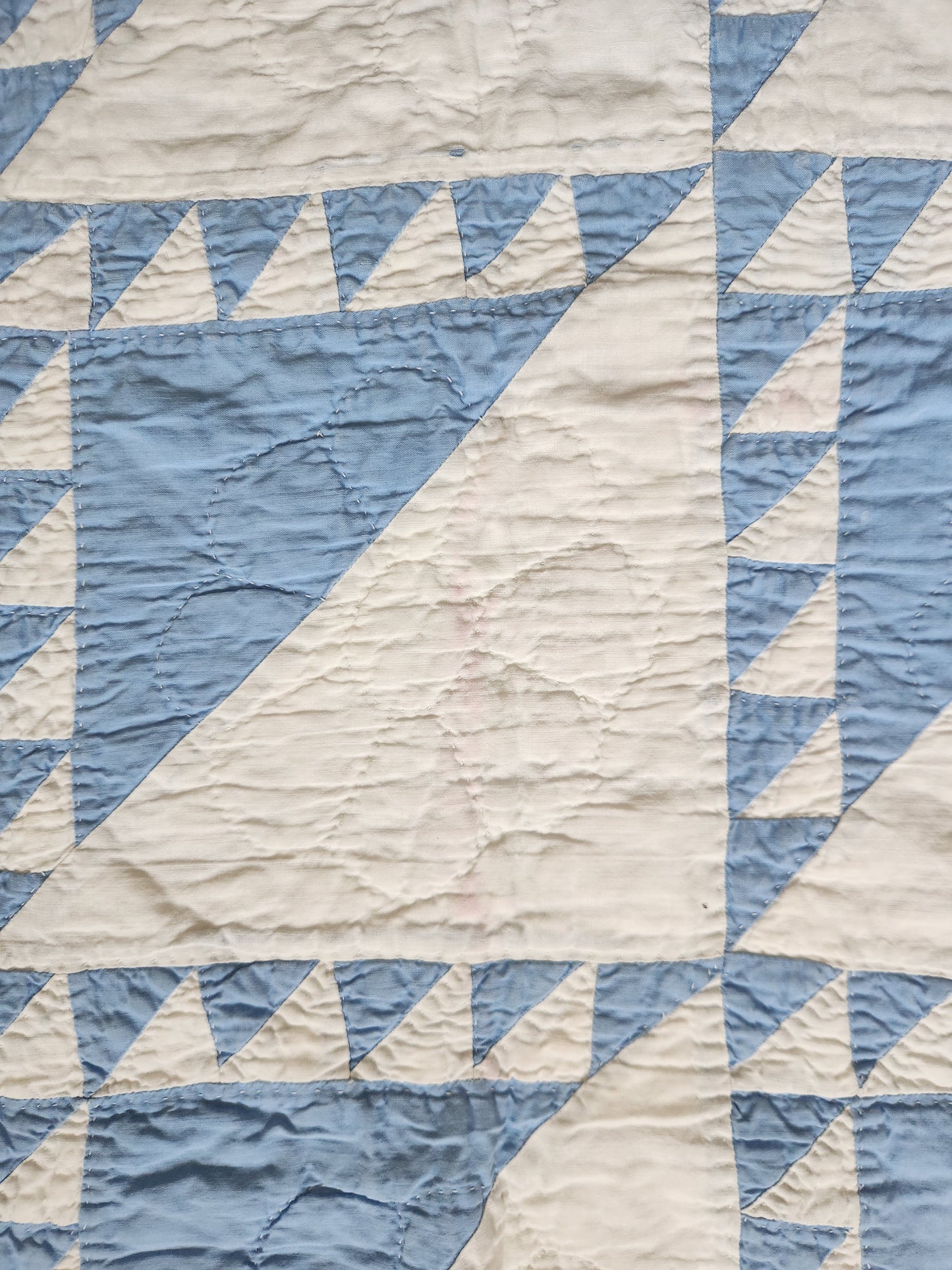 Set of 2 Blue & White Patchwork Quilts c1930