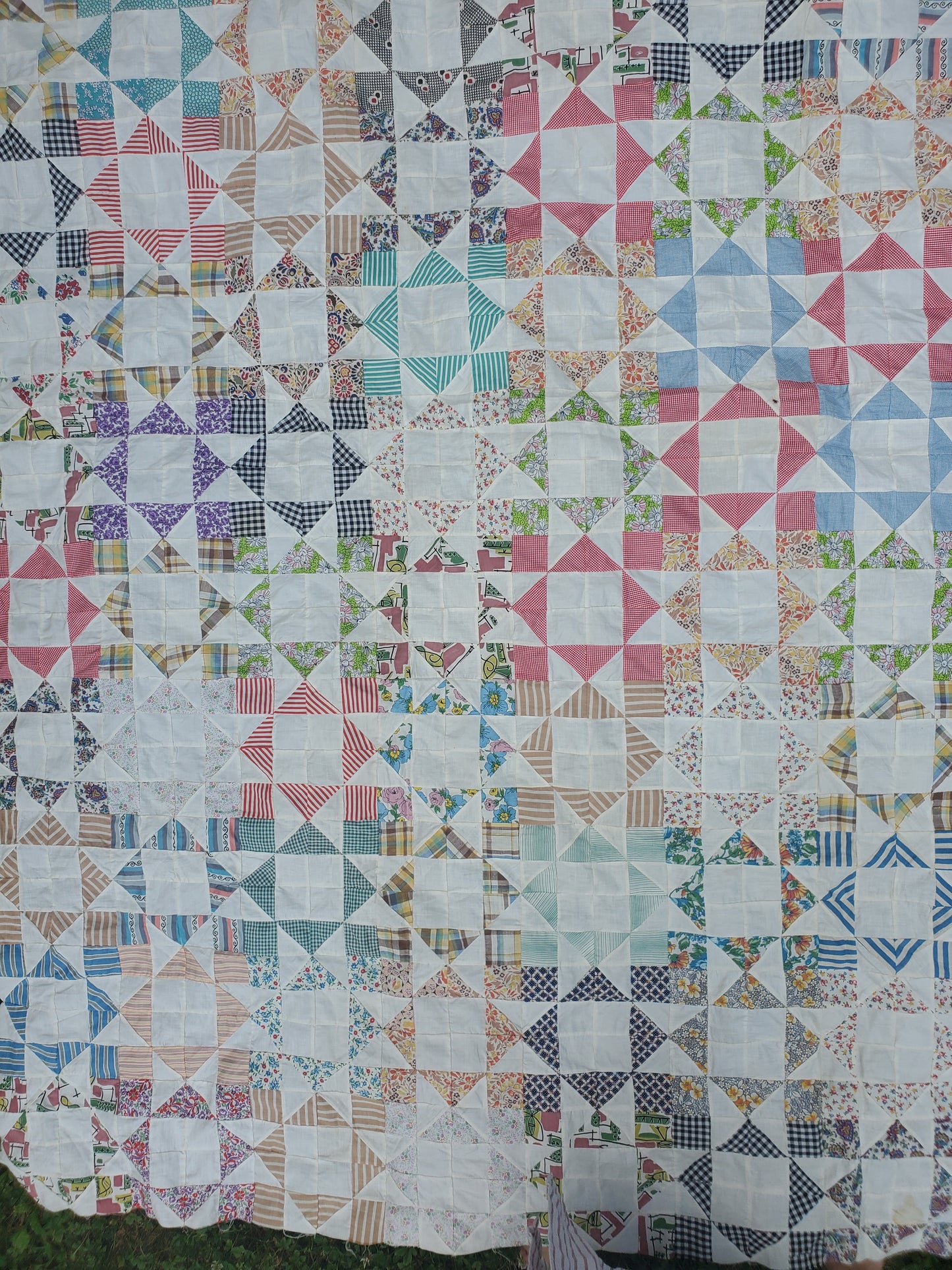 Hand Pieced Vintage Quilt Top, ca 1950