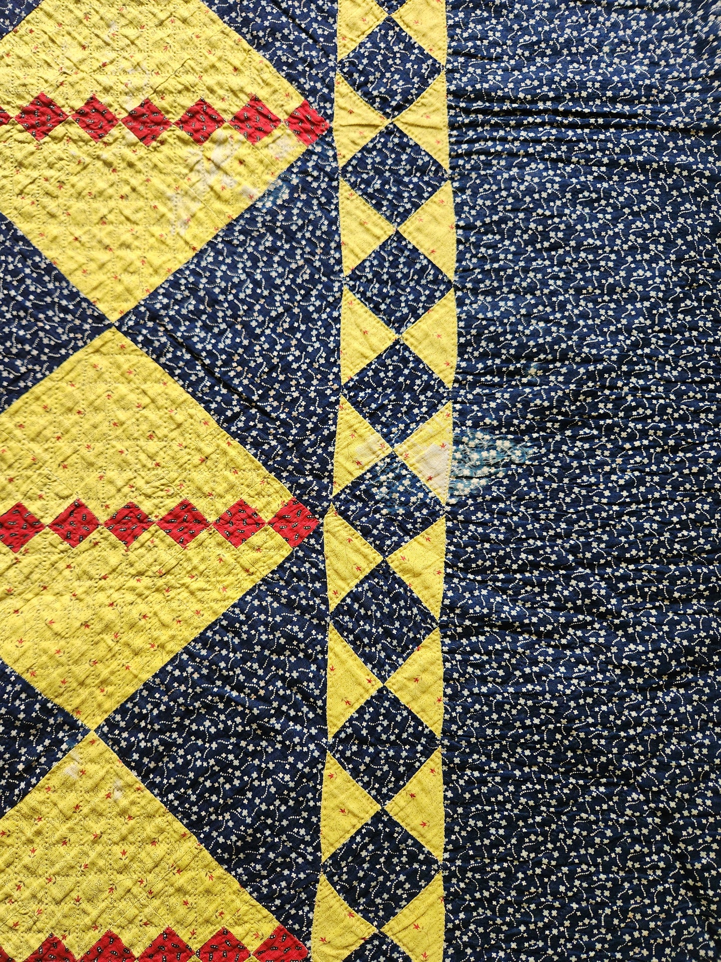 Four Patch on Point Quilt c1880