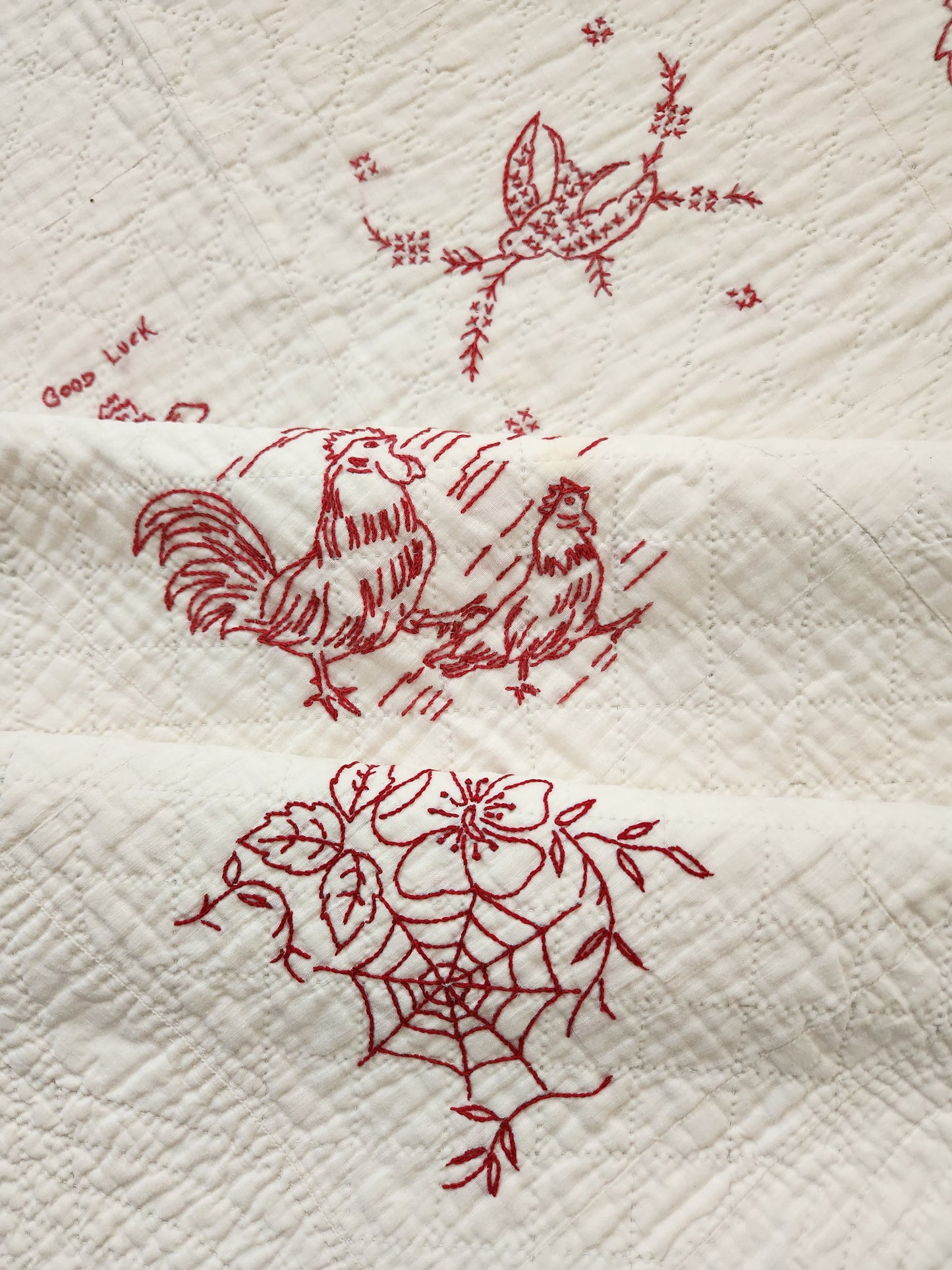 Antique Redwork Quilt c1890