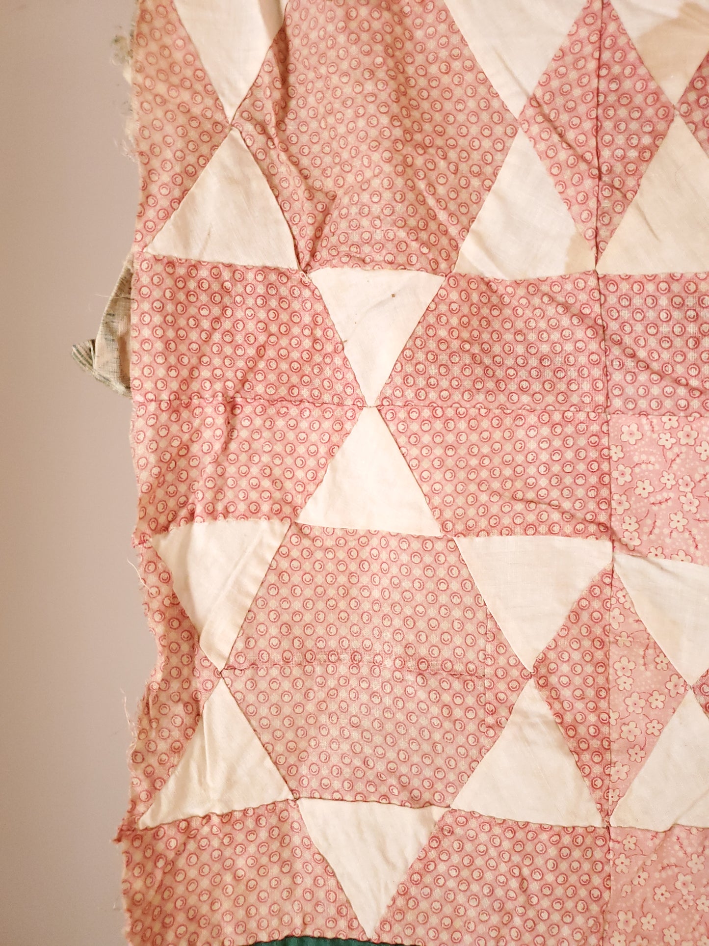 Vintage Hexagon Star Quilt Top, ca 1930