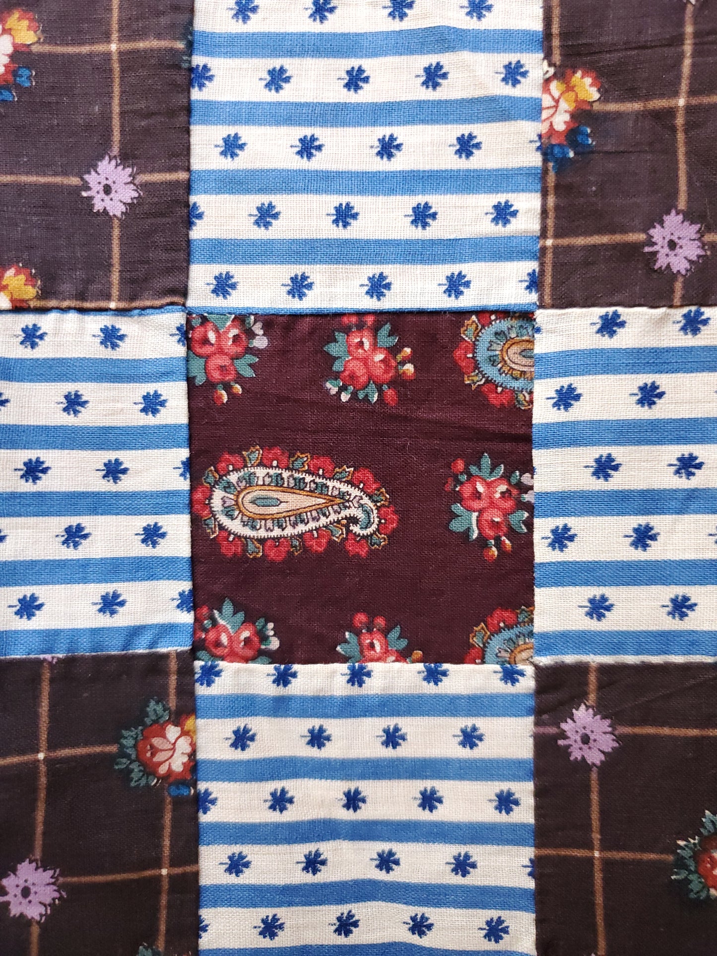 19th Century Antique Madder Quilt Top