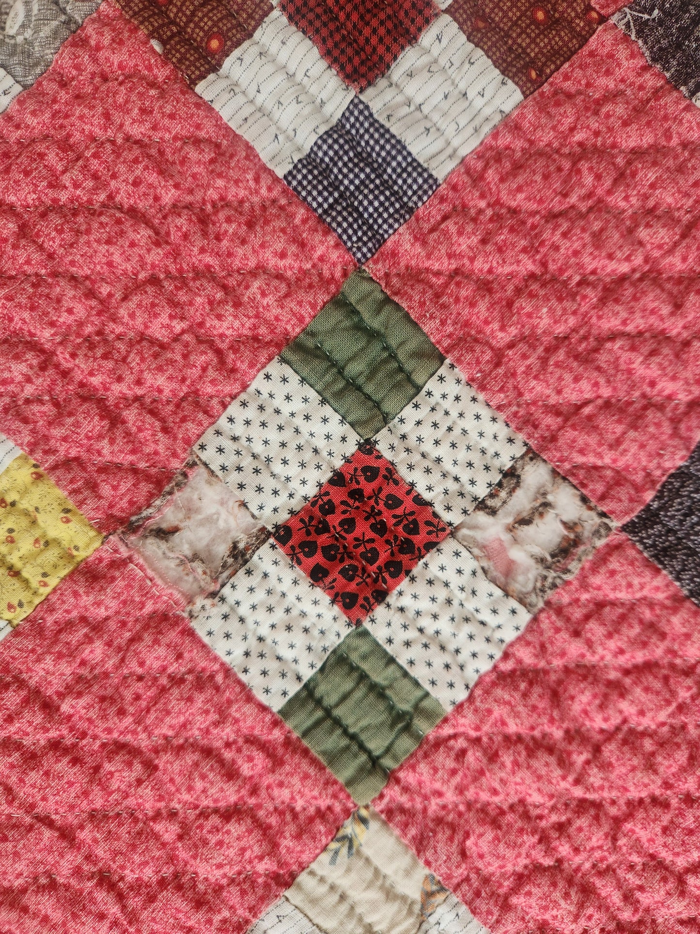 Nine Patch Antique Quilt C1880