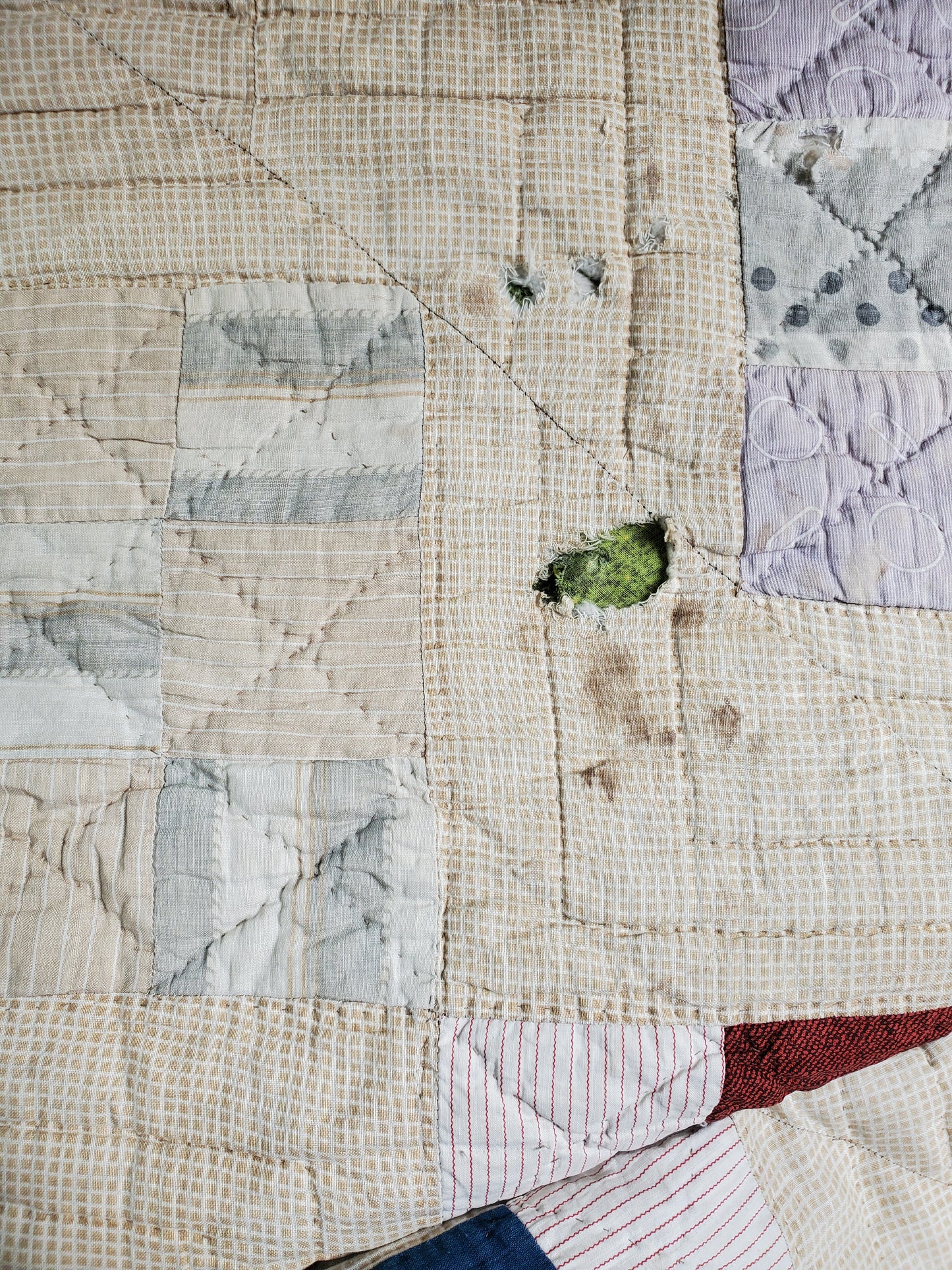 Antique 9 Patch Quilt, 1890