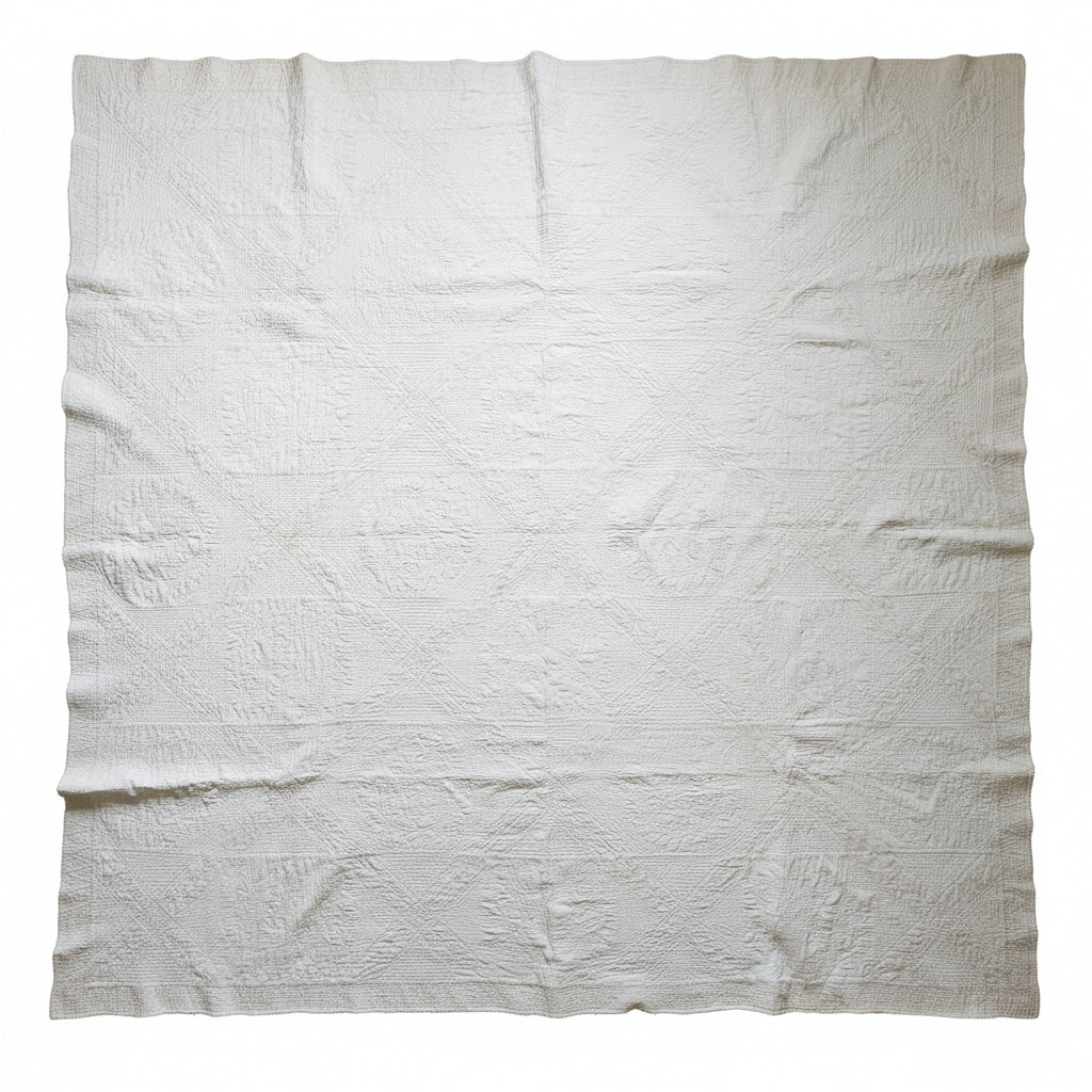 Antique Pink & White Flying Geese Quilt