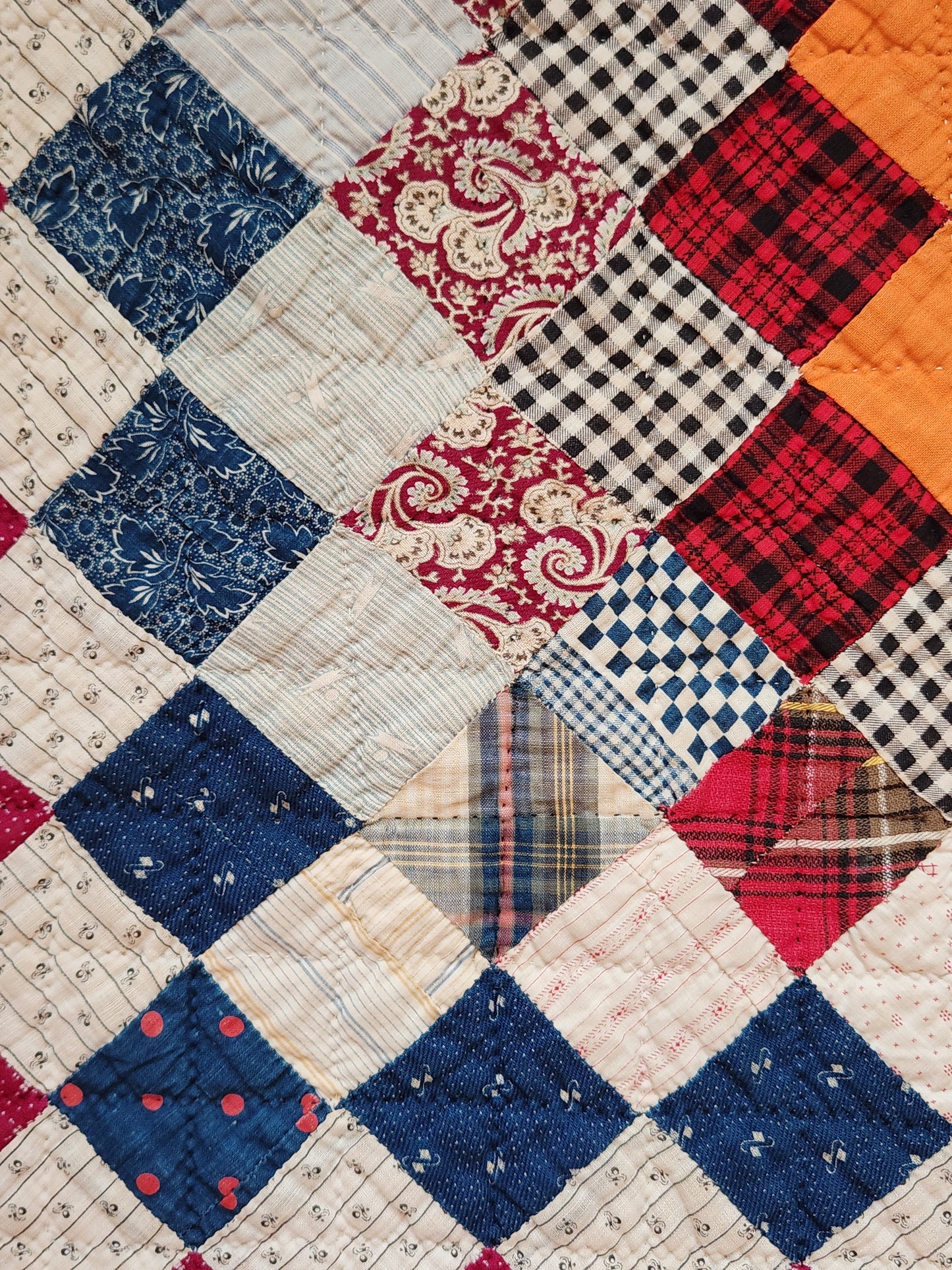 Antique Trip Around the World Quilt c1890