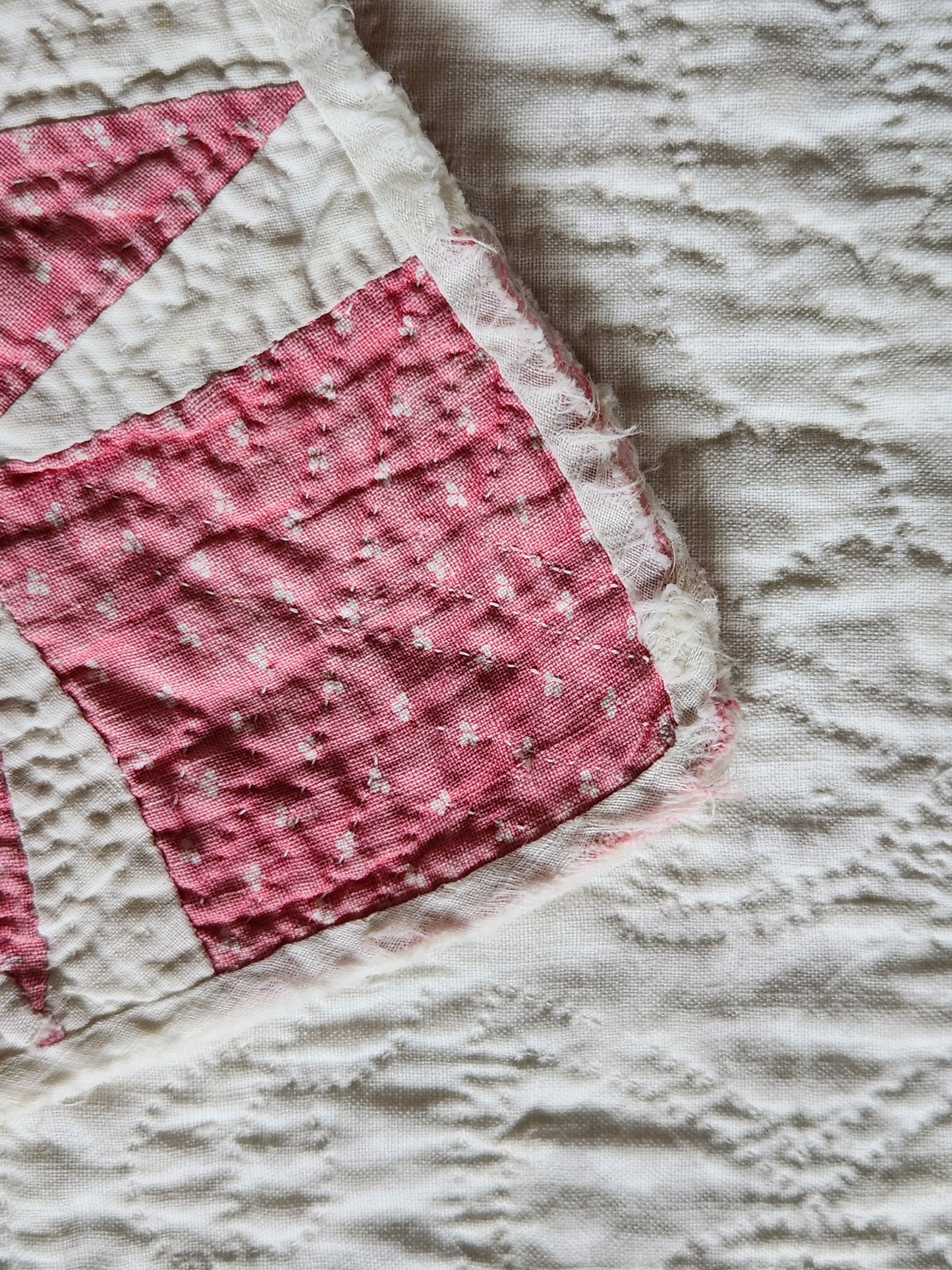 Antique Pink & White Flying Geese Quilt