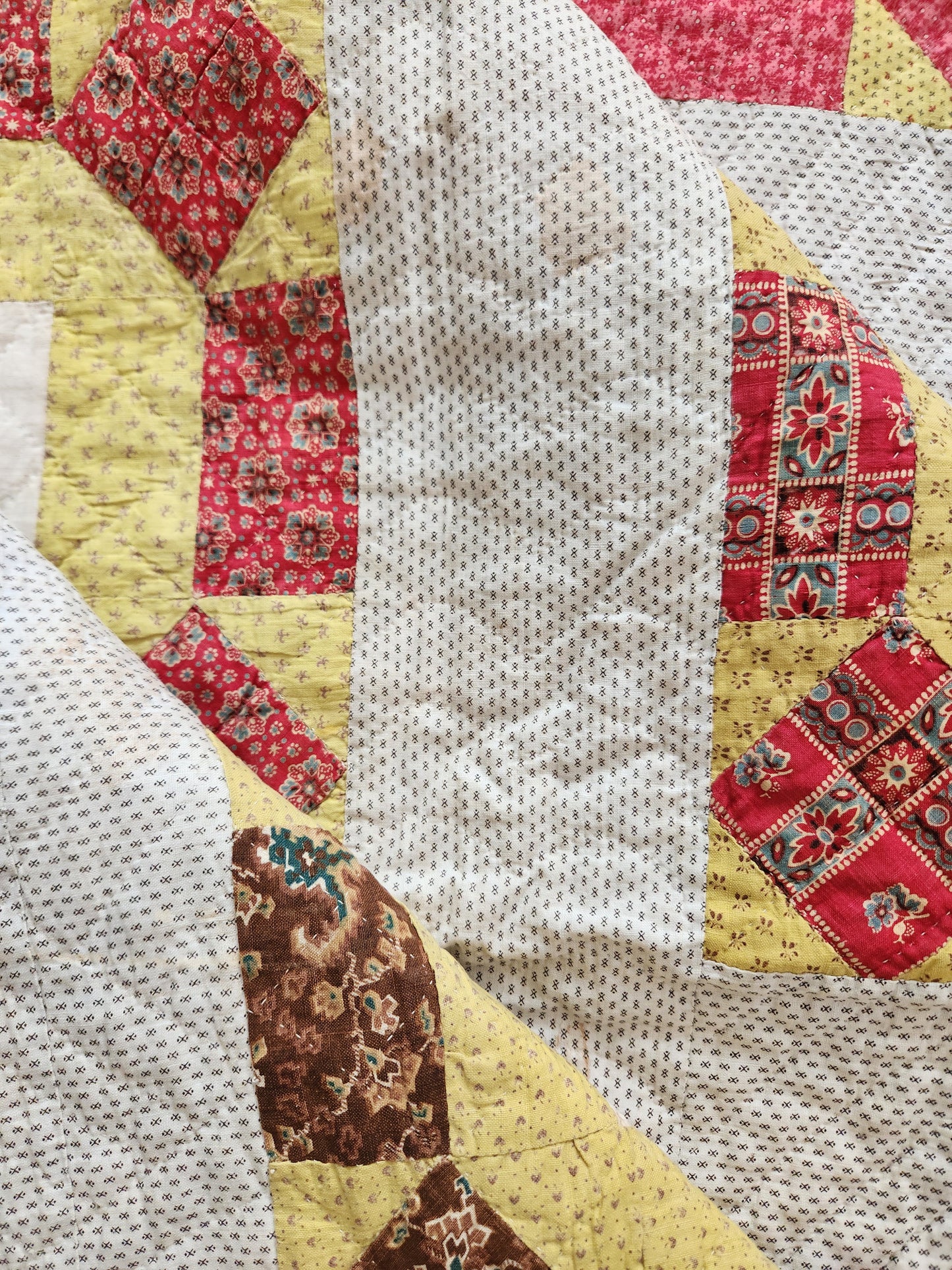 Mid 19th Century Rolling Stone Antique Quilt