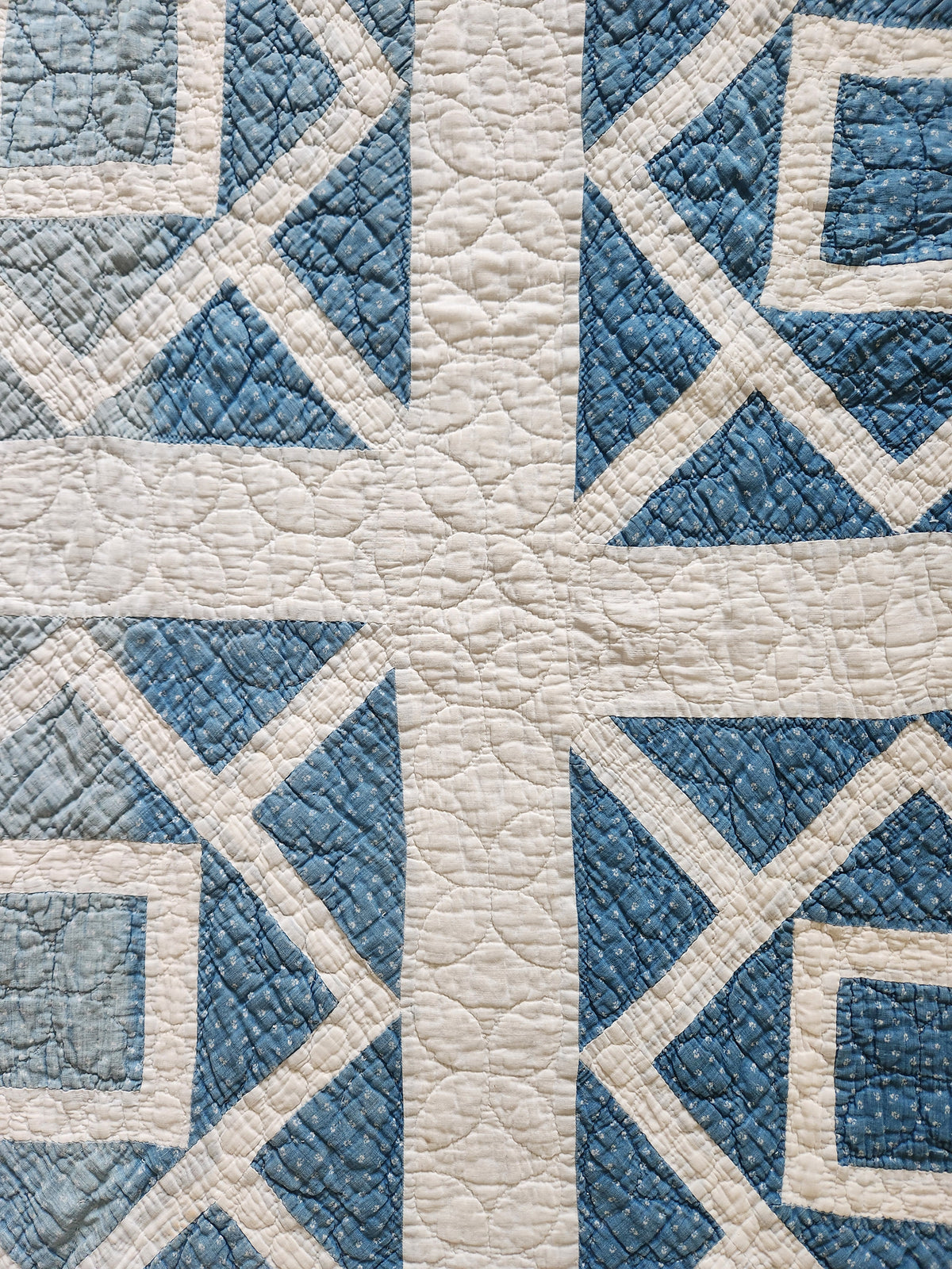 Blue & White Antique Quilt c1900
