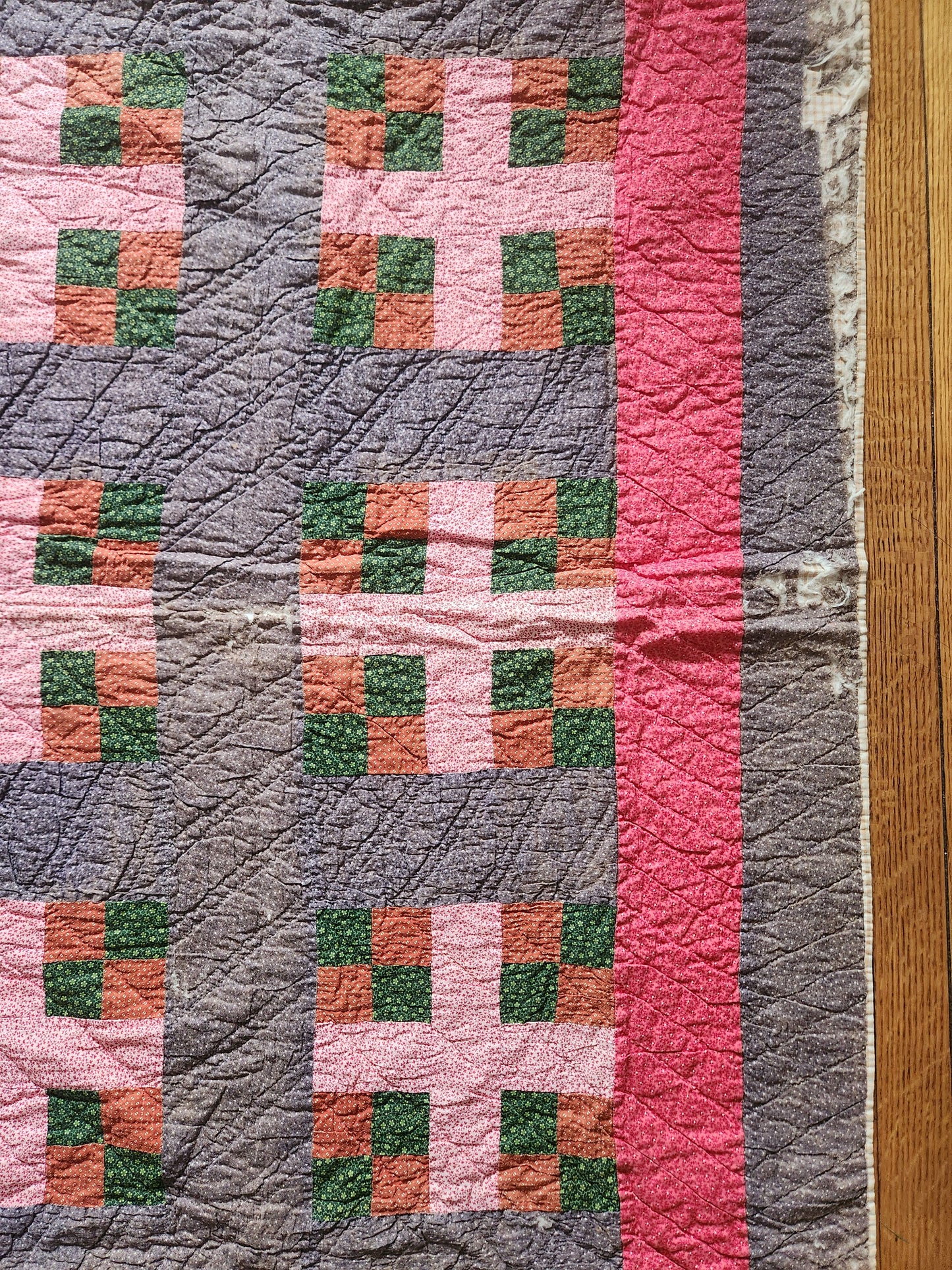 1 of 2, Antique Pennsylvania Style Calico Quilt