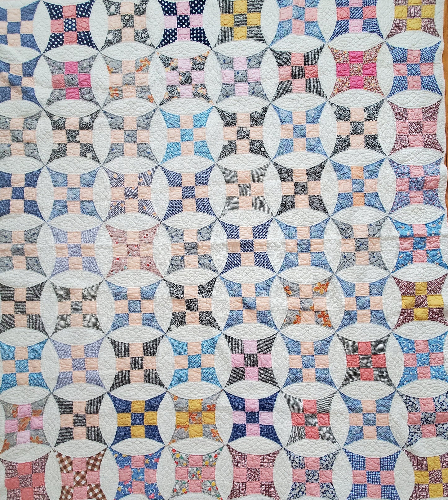 Improved 9 Patch Vintage Quilt, ca 1930