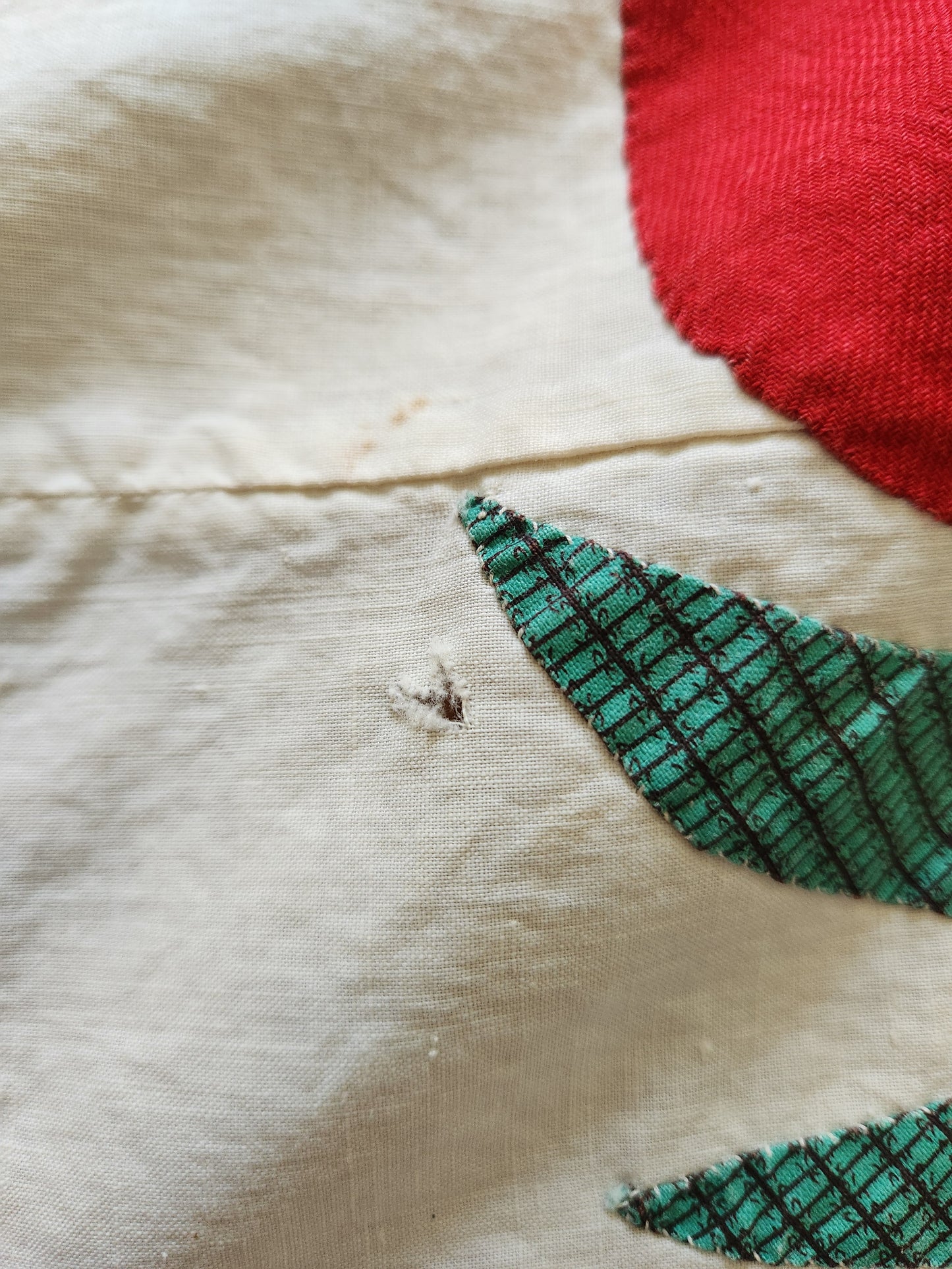 Antique 19th Century Applique Quilt Top