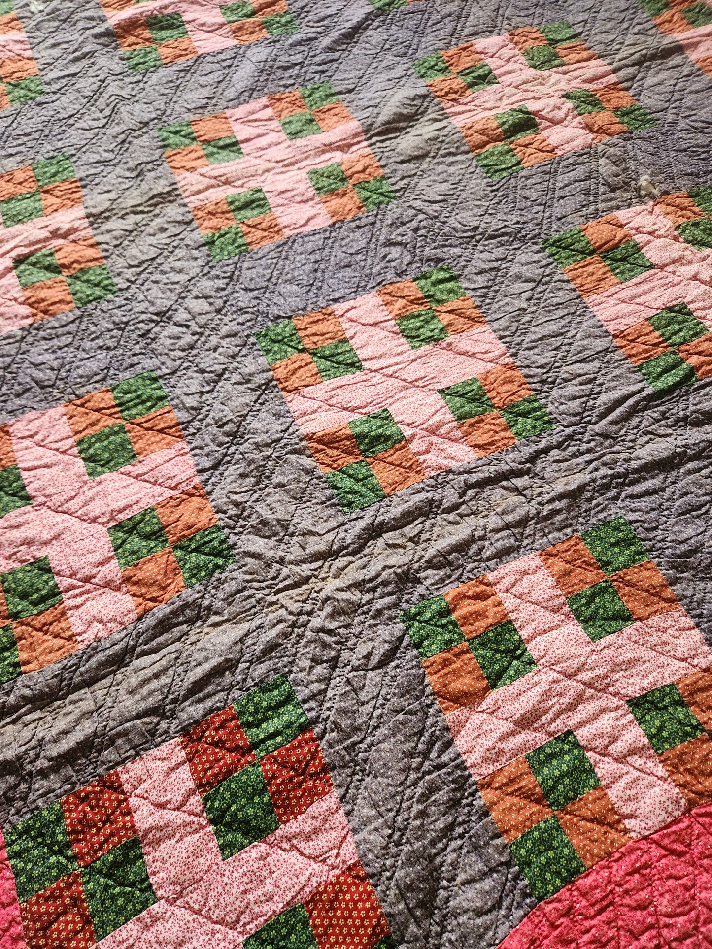 1 of 2, Antique Pennsylvania Style Calico Quilt