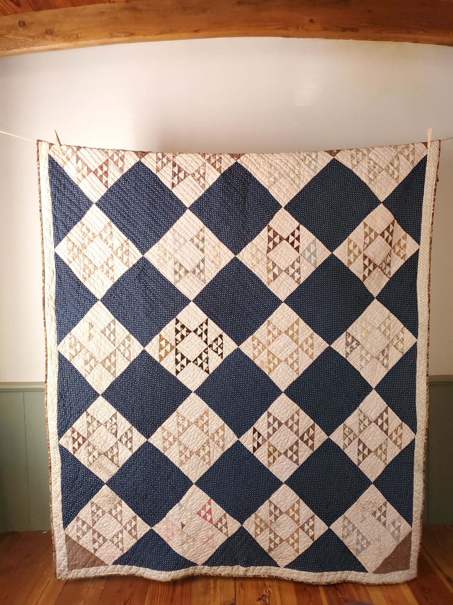 Indigo Antique Quilt, ca 1890