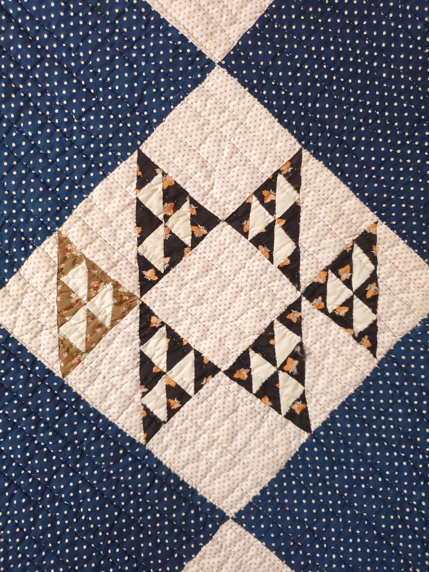 Indigo Antique Quilt, ca 1890