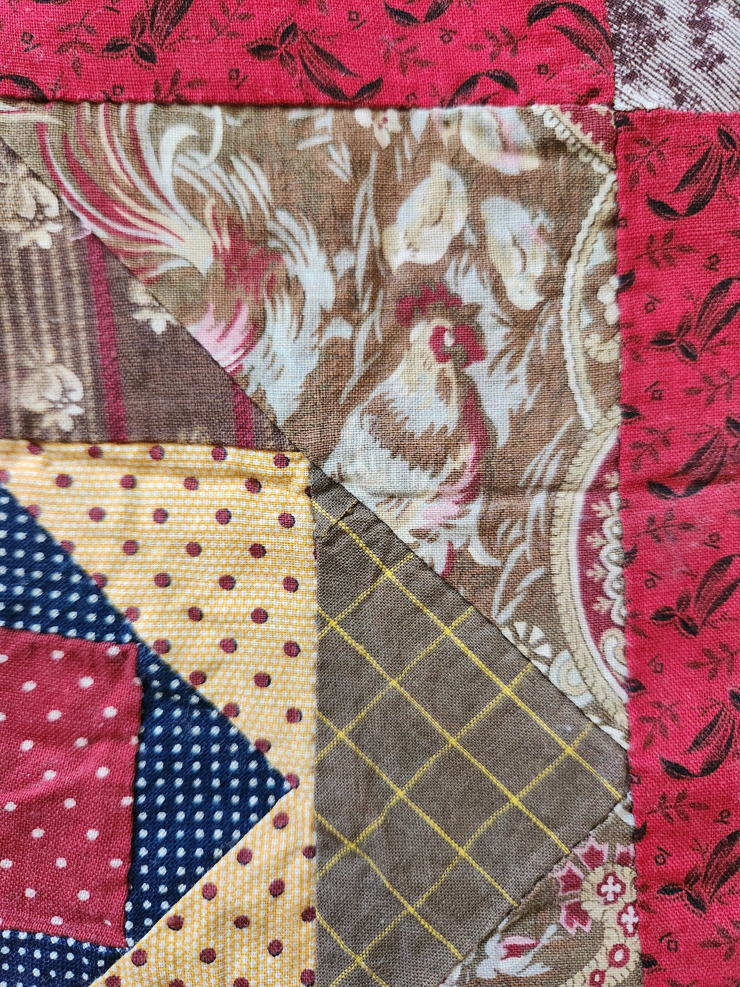 Antique Square in a Square Quilt Top c1890