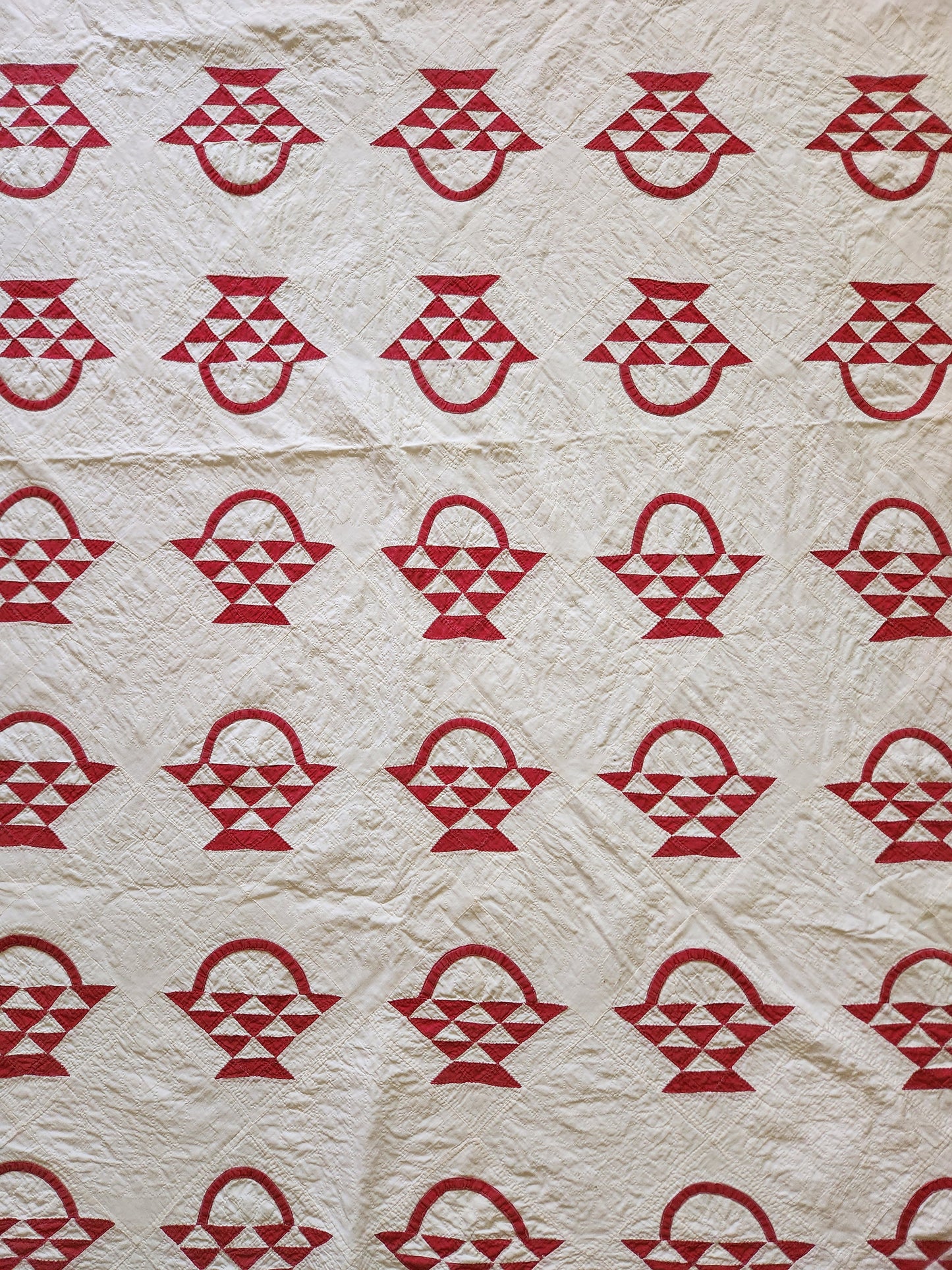 Antique Red & White Baskets Quilt