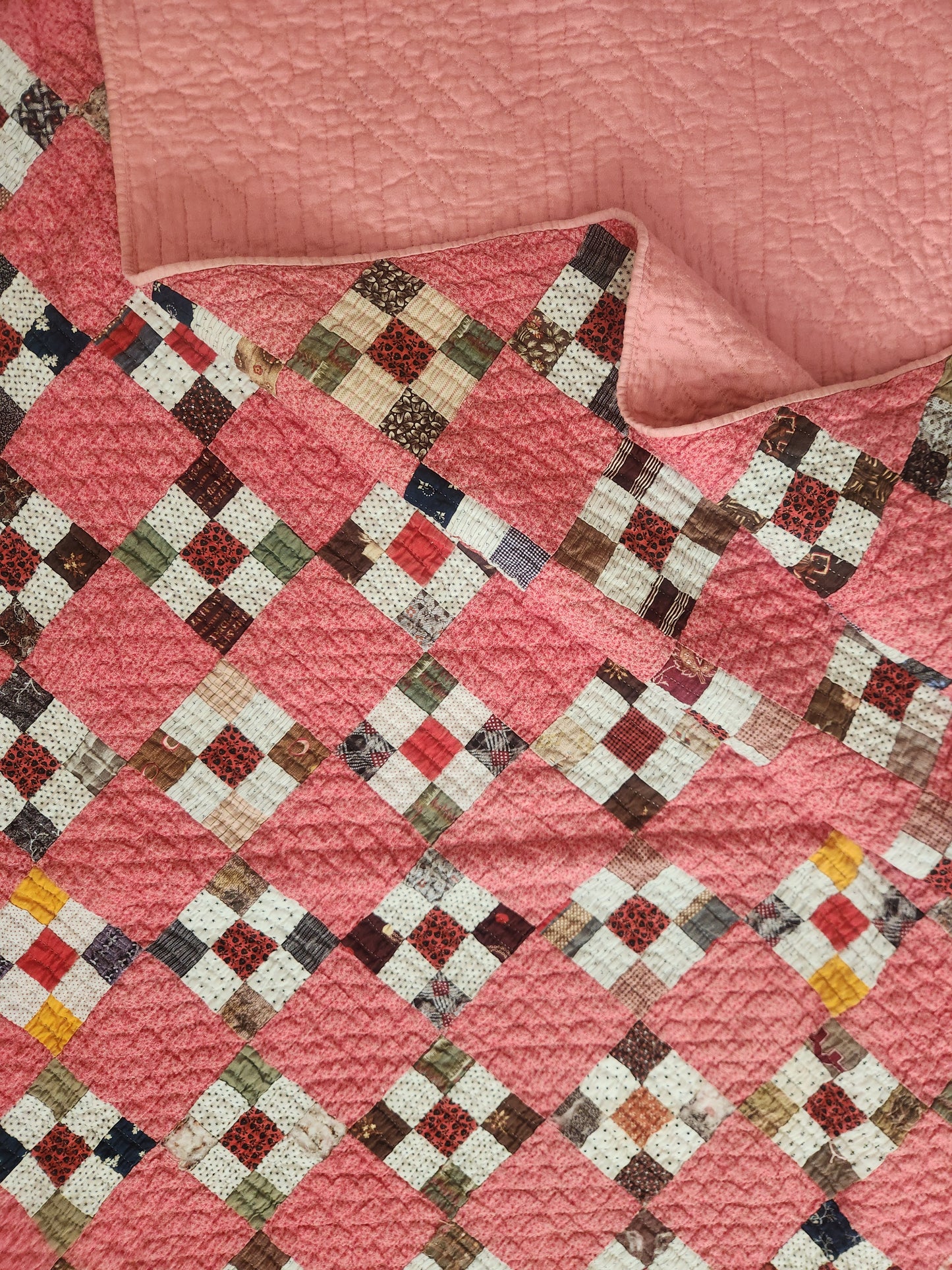 Nine Patch Antique Quilt C1880