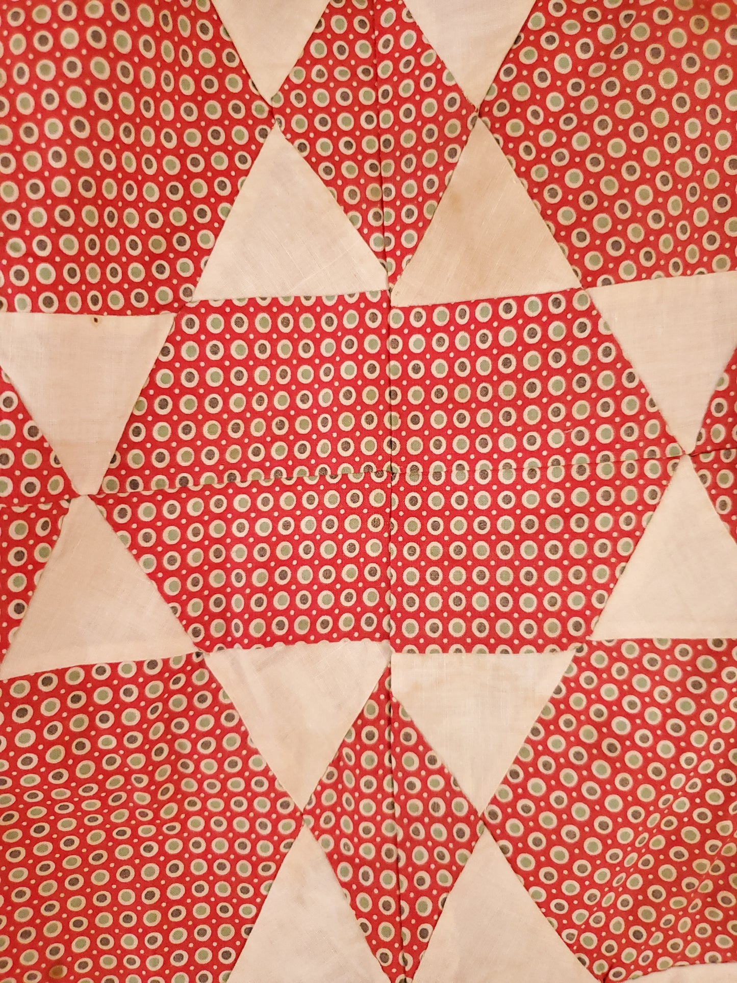 Vintage Hexagon Star Quilt Top, ca 1930