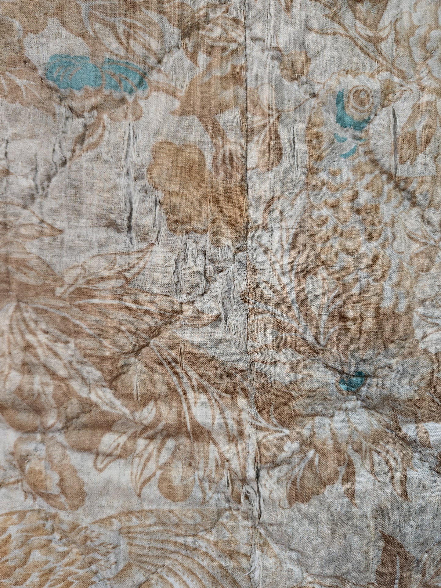 Antique Pheasants and Plum Tree Whole Cloth Chintz Quit
