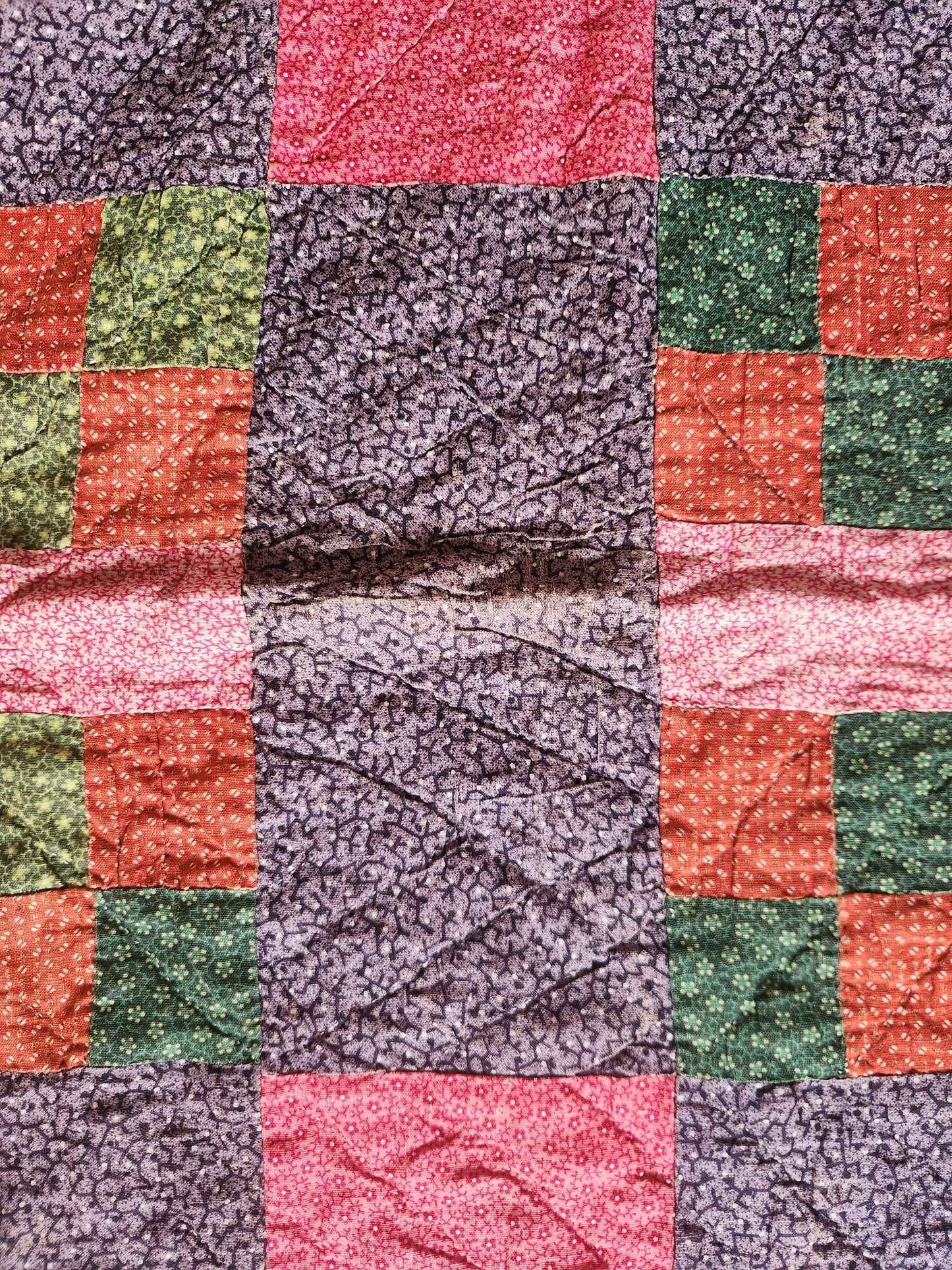 2 of 2, Antique Pennsylvania Style Calico Quilt