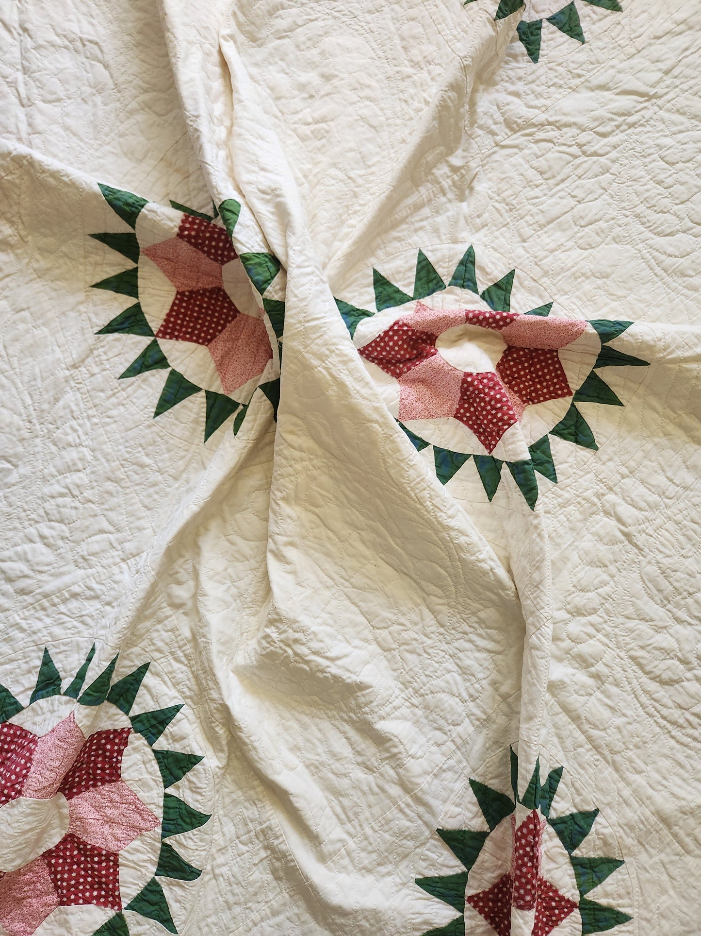 Antique Hex Star Quilt c1860