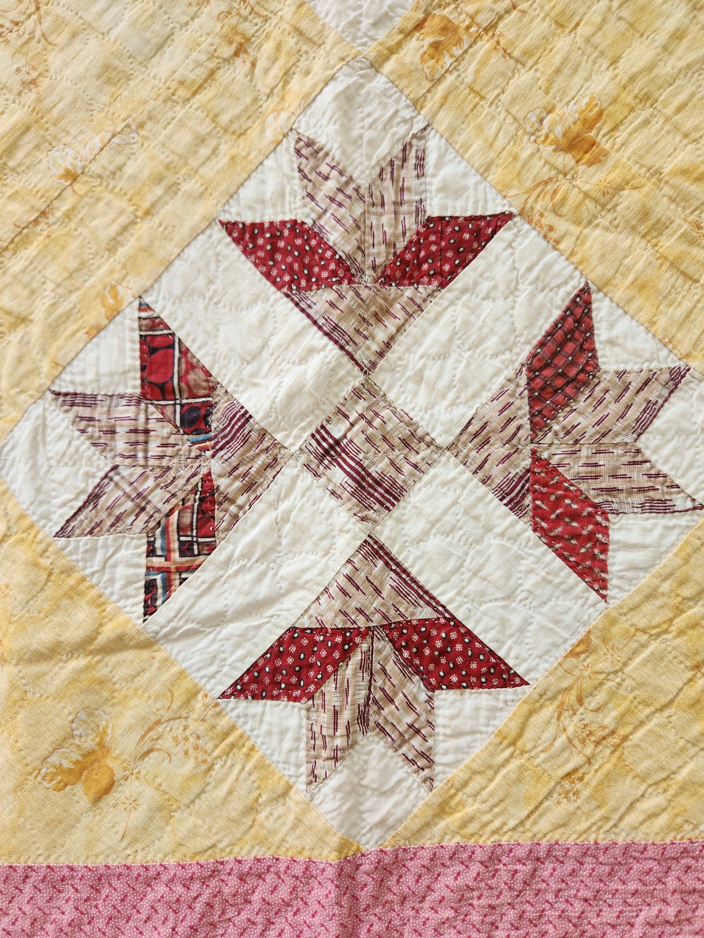 Antique 19th Century Goose Tracks Quilt