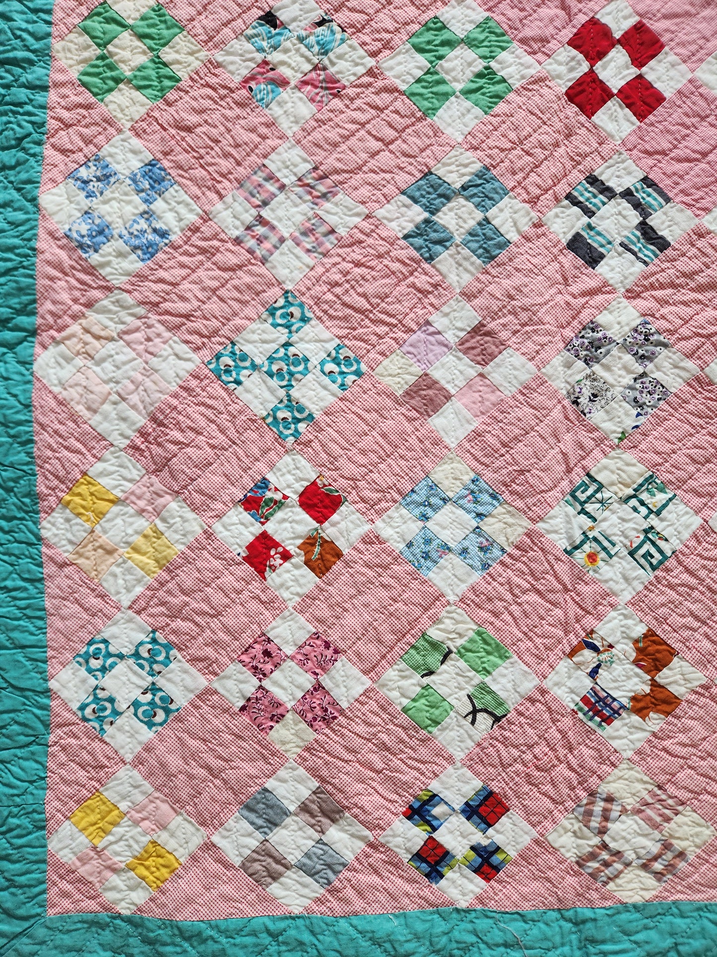 Vintage Nine Patch Quilt c1950