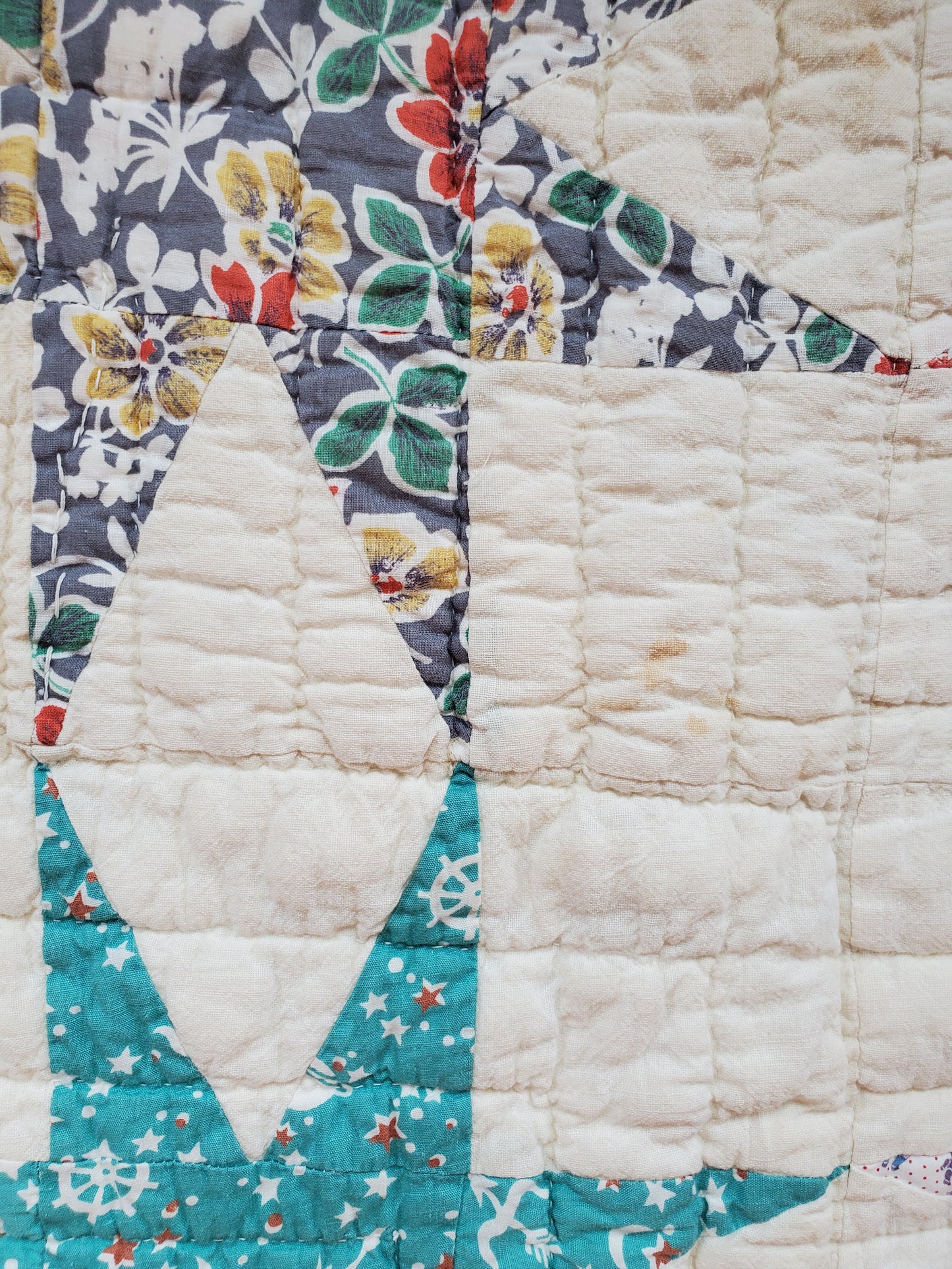 Vintage Sack Star Quilt, ca 1950