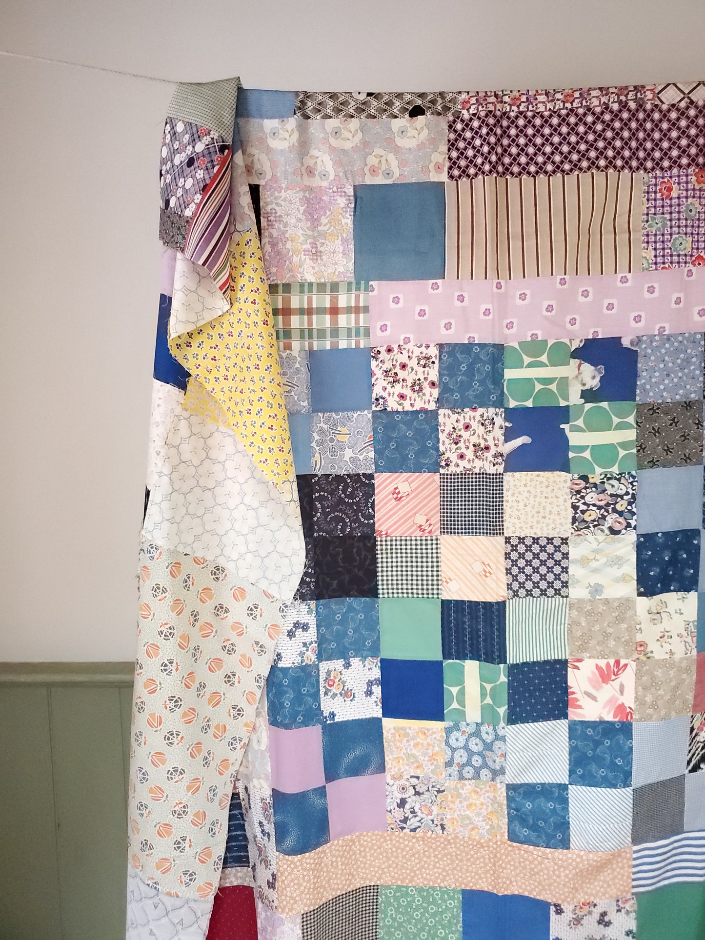 Hand Pieced Vintage Quilt Top