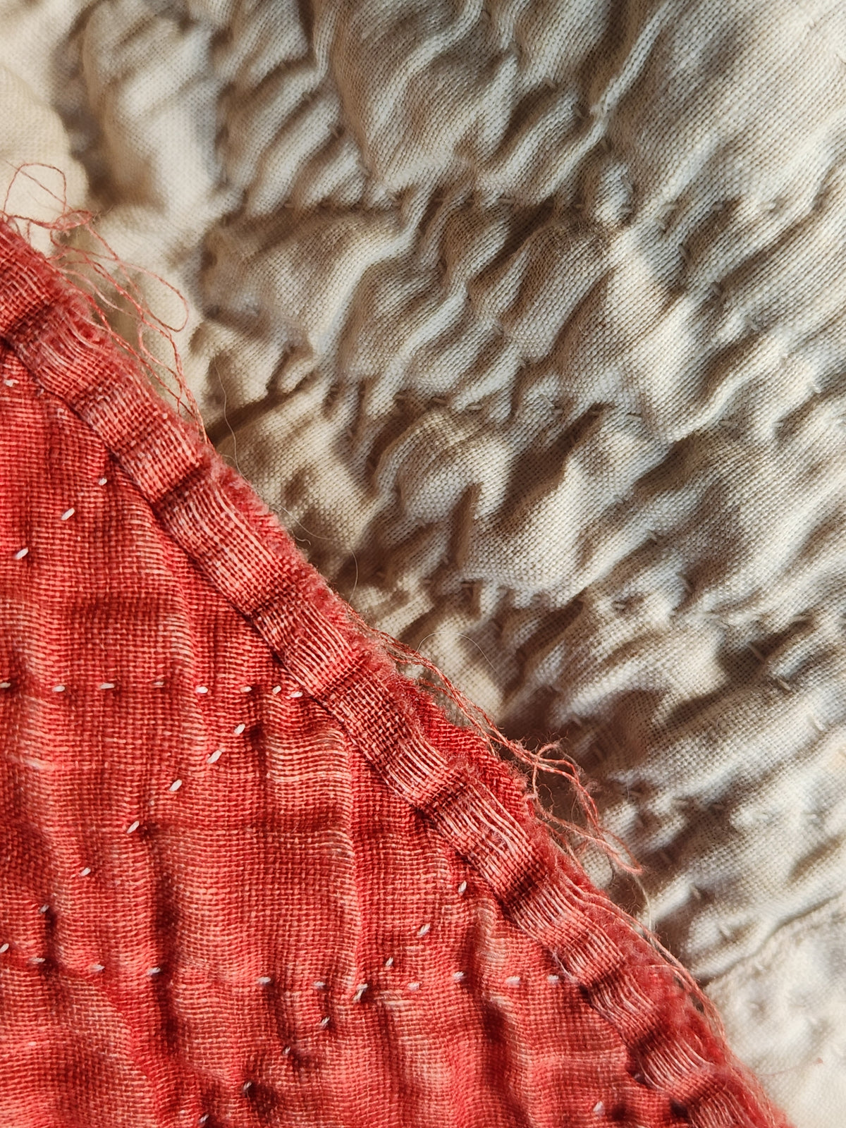 Antique Turkey Red Ocean Waves Quilt c1880