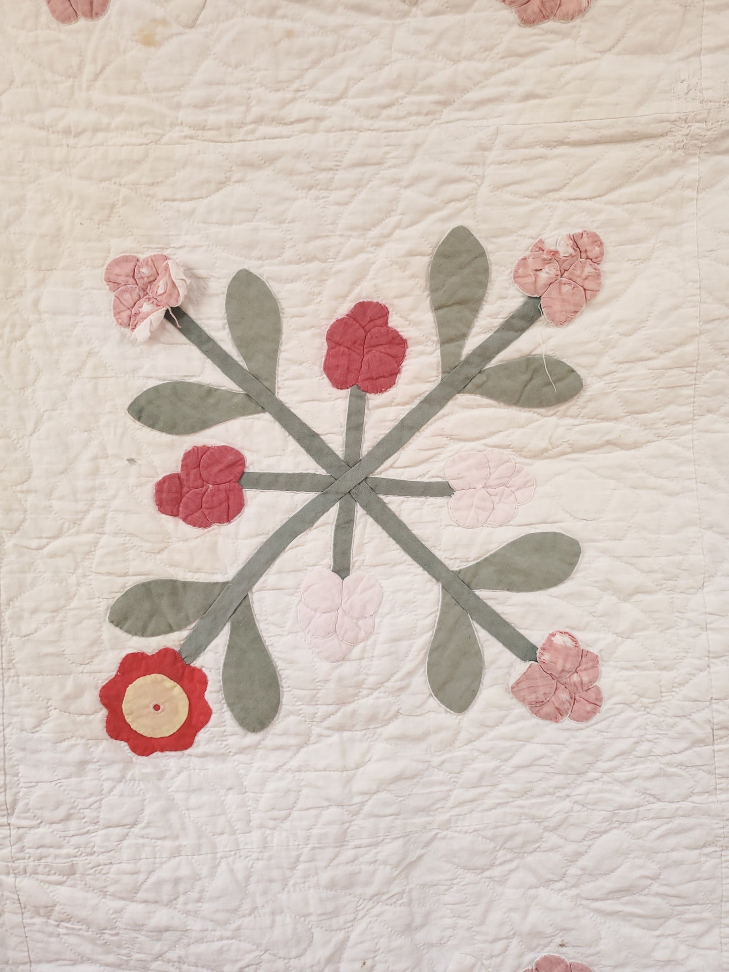 Antique Applique Floral Quilt, ca 1920