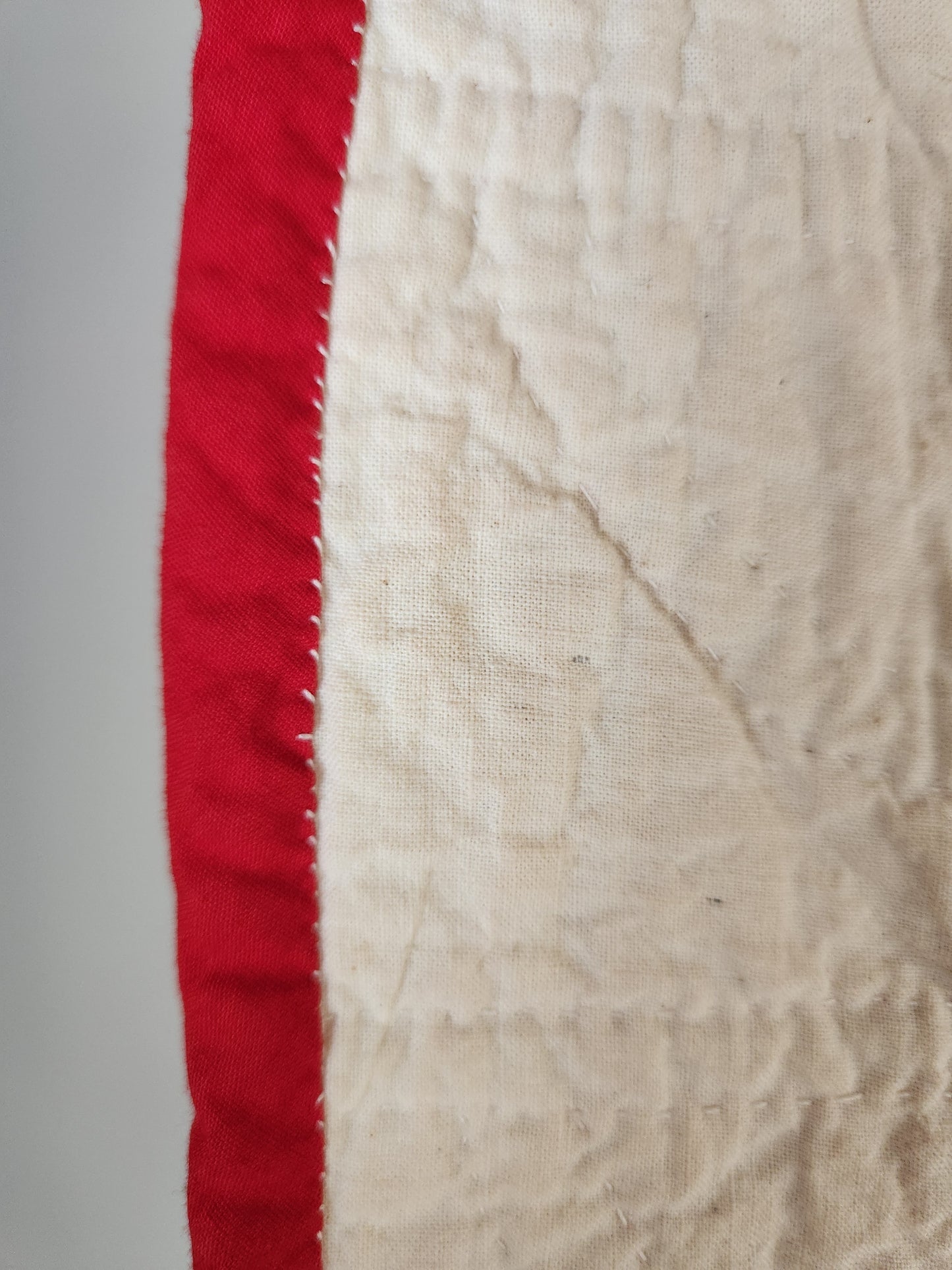 Antique Red & Green Drunkard's Path Quilt ca 1900