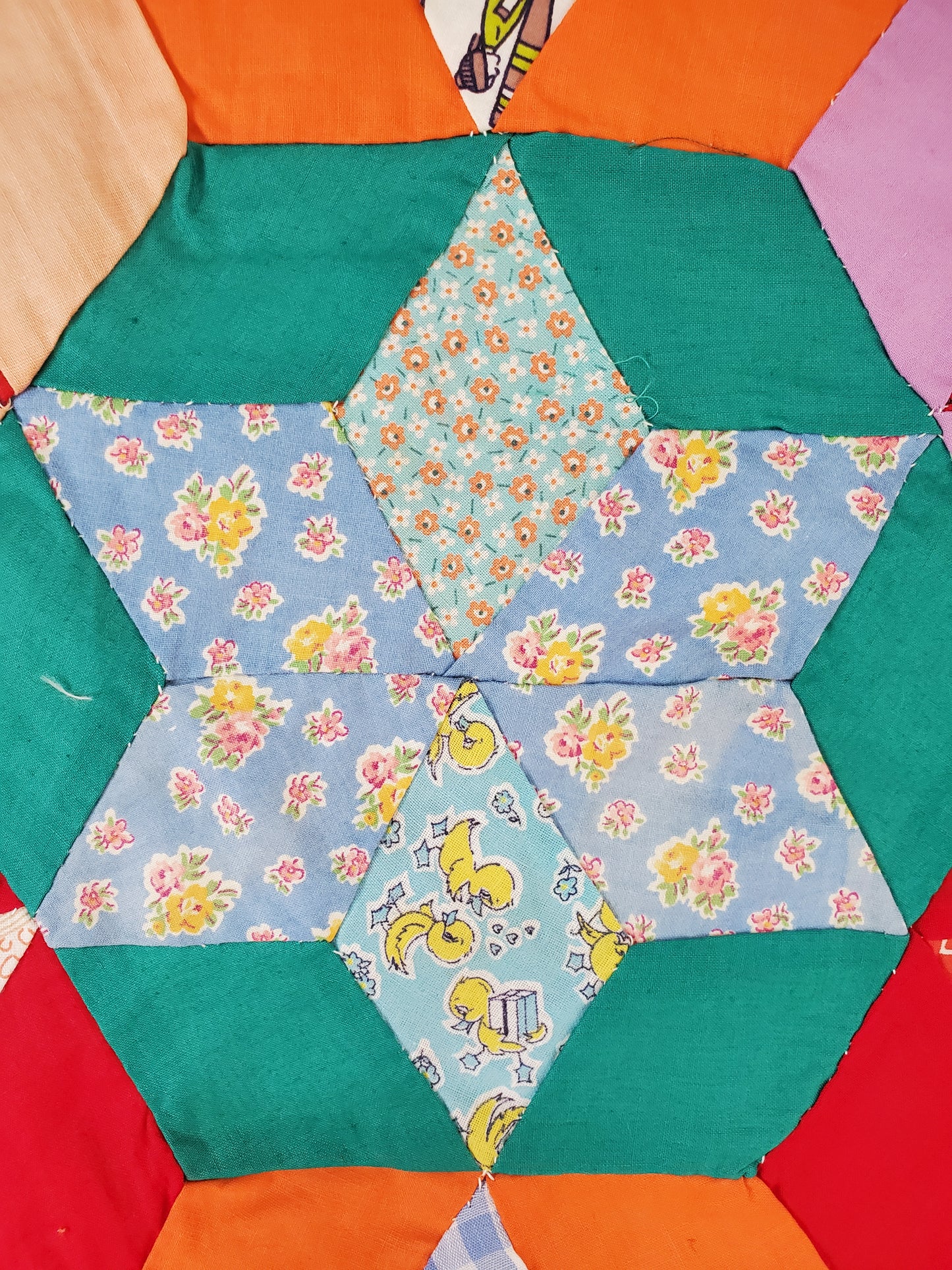 Vintage Stars Feed Sack Quilt Top