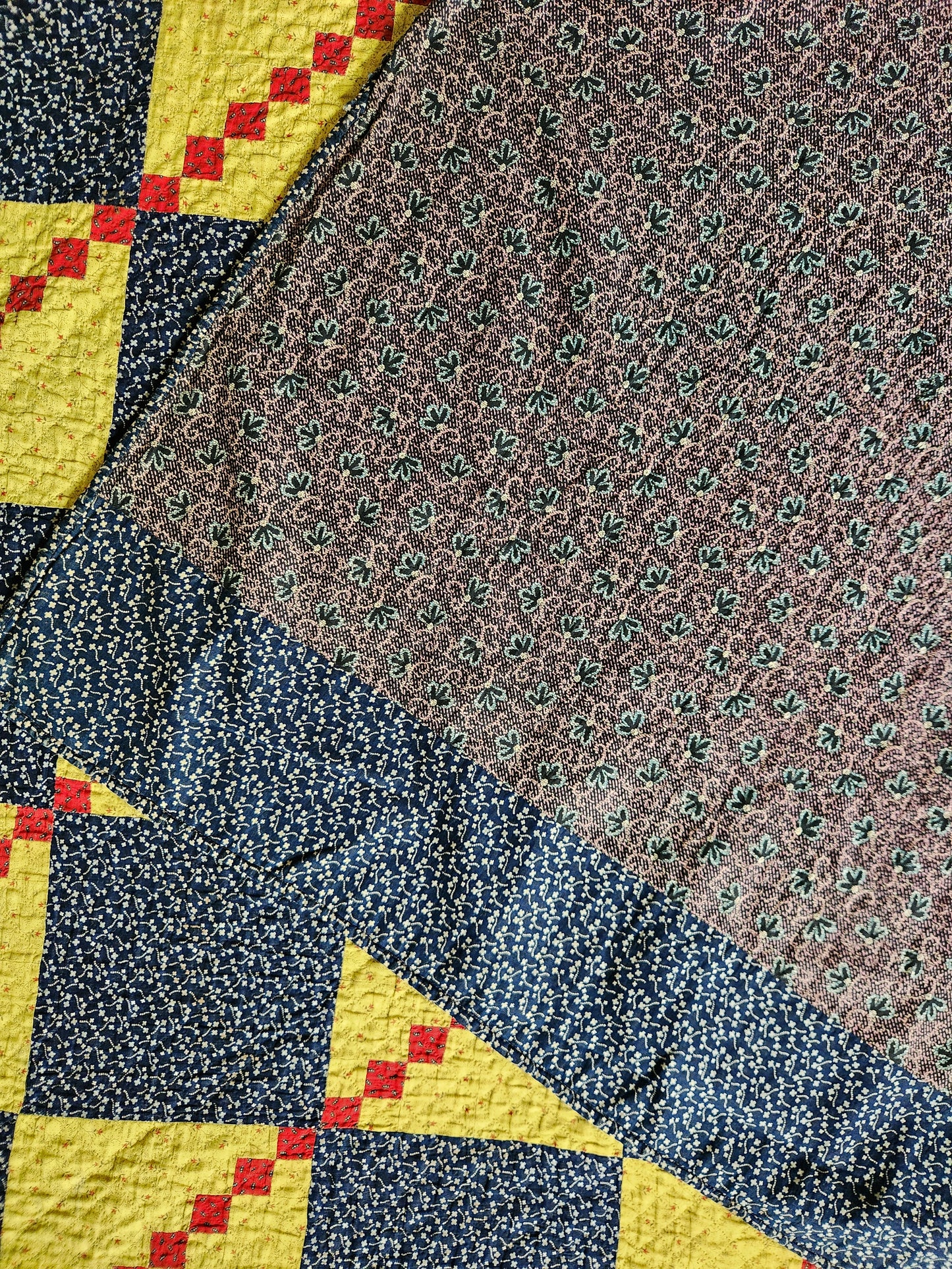 Four Patch on Point Quilt c1880