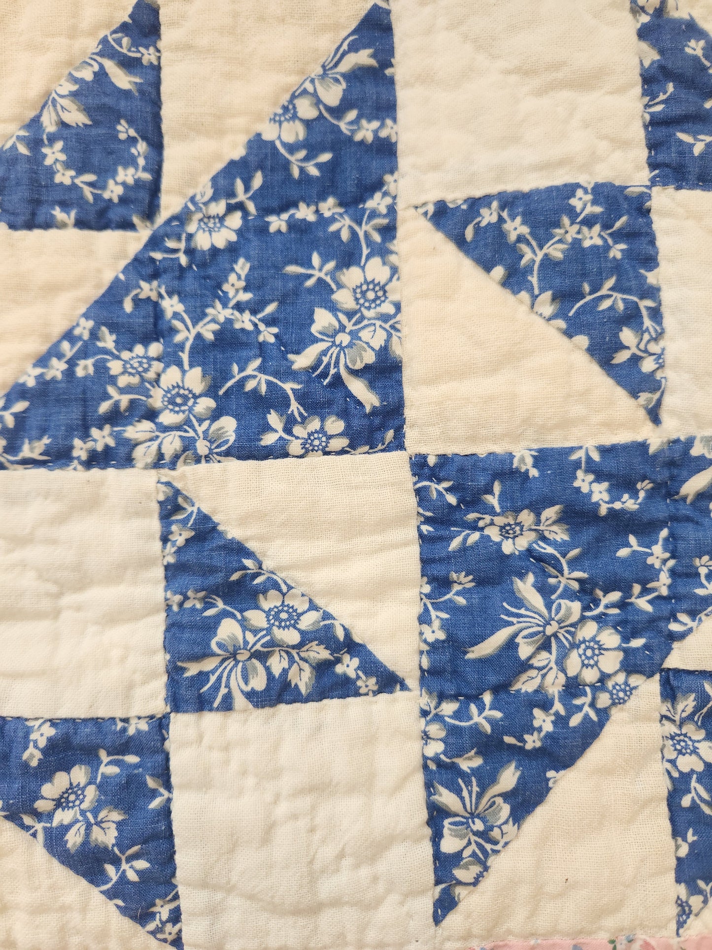 Vintage Feed Sack Patchwork Quilt c1940